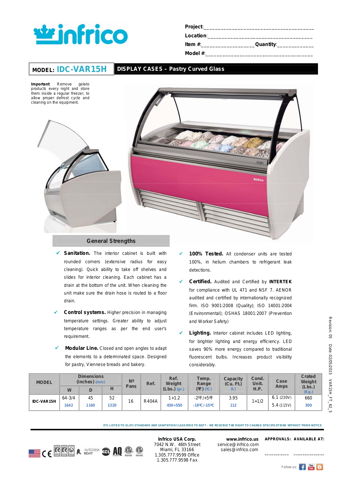 Infrico IDC-VAR15H User Manual