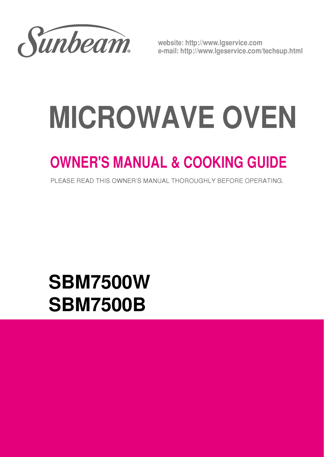 LG SBM7500B, SBM7500W User Manual