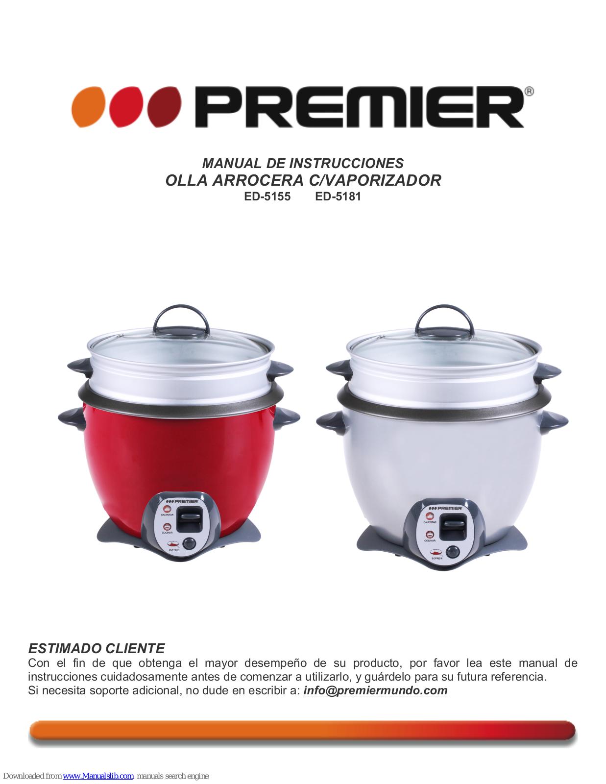 Premier ED-5155, ED-5181, AA-2875, AA-4148, AA-3844 Instruction Manual - ManualMachine.com
