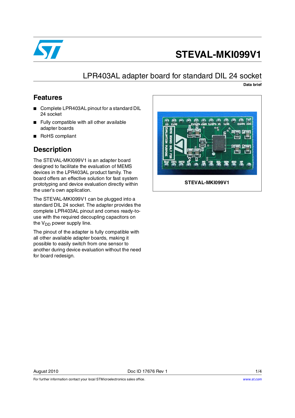 ST MKI099V1 User Manual