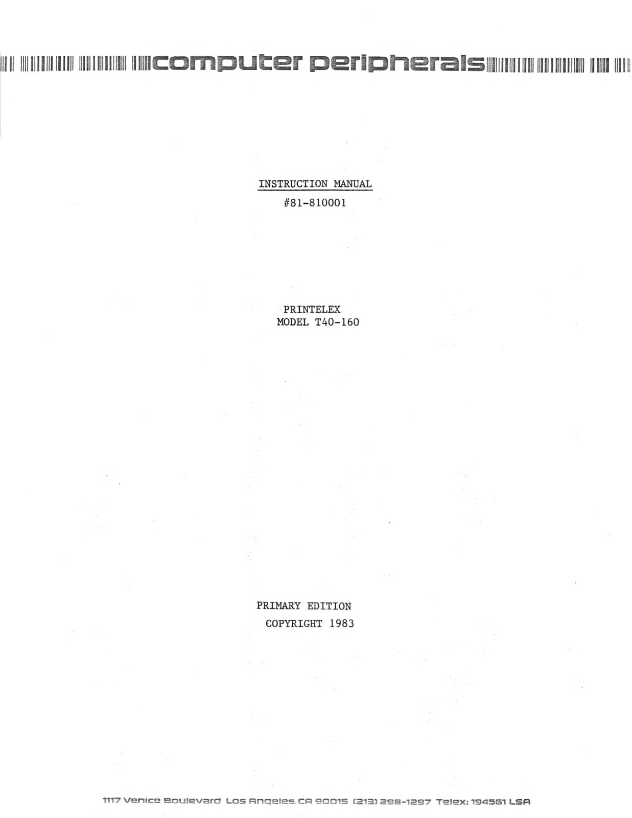 Printelex T40-160 User Manual - ManualMachine.com