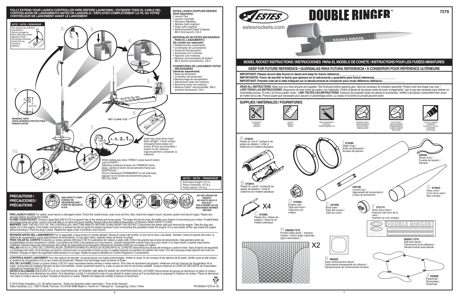 Estes Double Ringer, 7279 User guide - ManualMachine.com