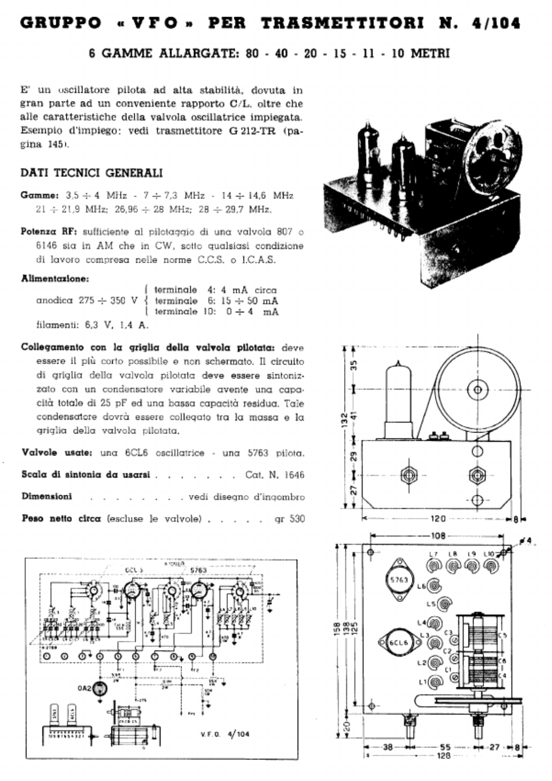 Geloso vfo 4 104 Specification