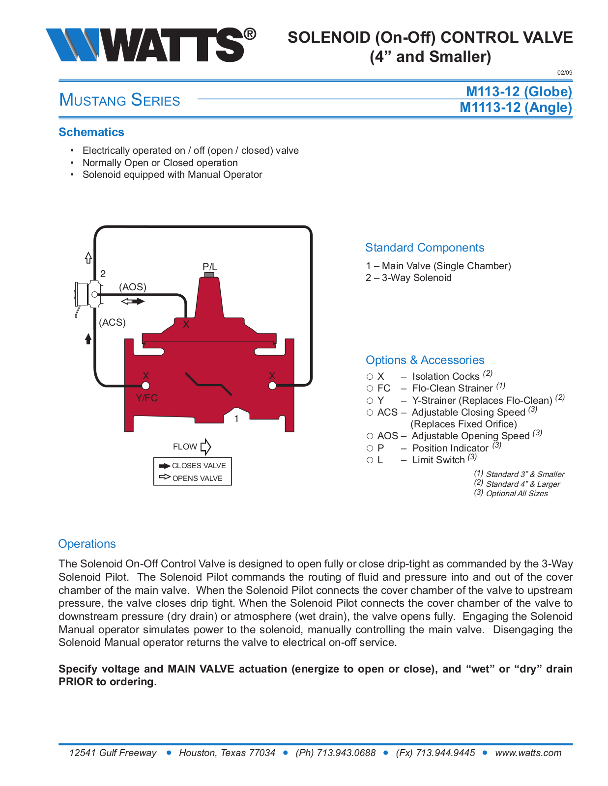 Watts M1113-12 User Manual