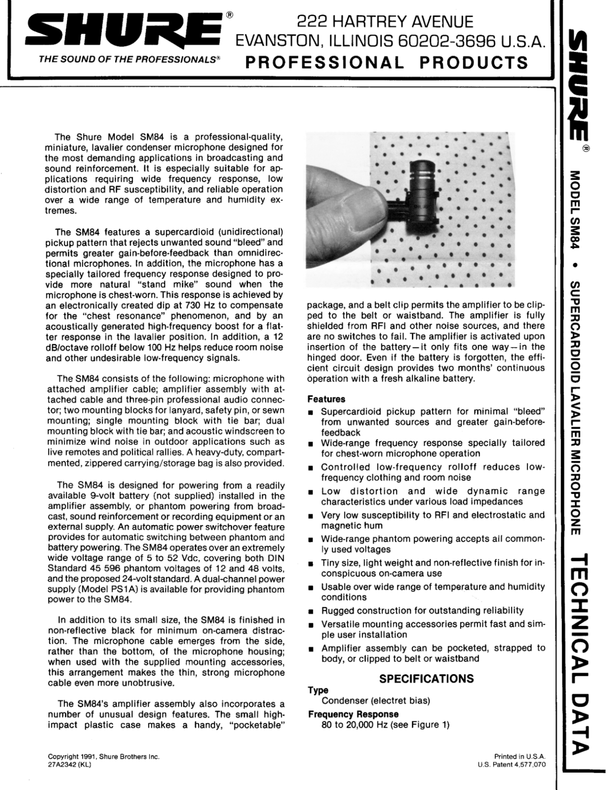 Shure SM84 User Guide