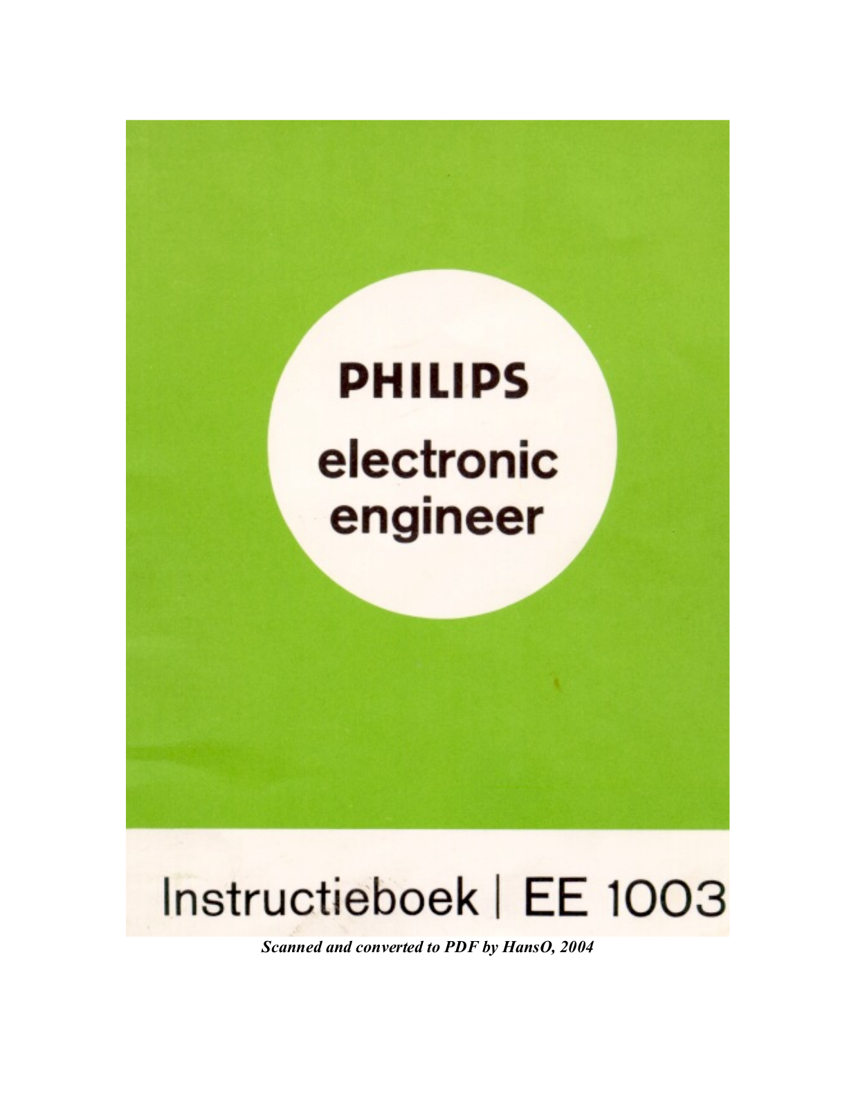 Philips EE1003-nl Datasheet - ManualMachine.com