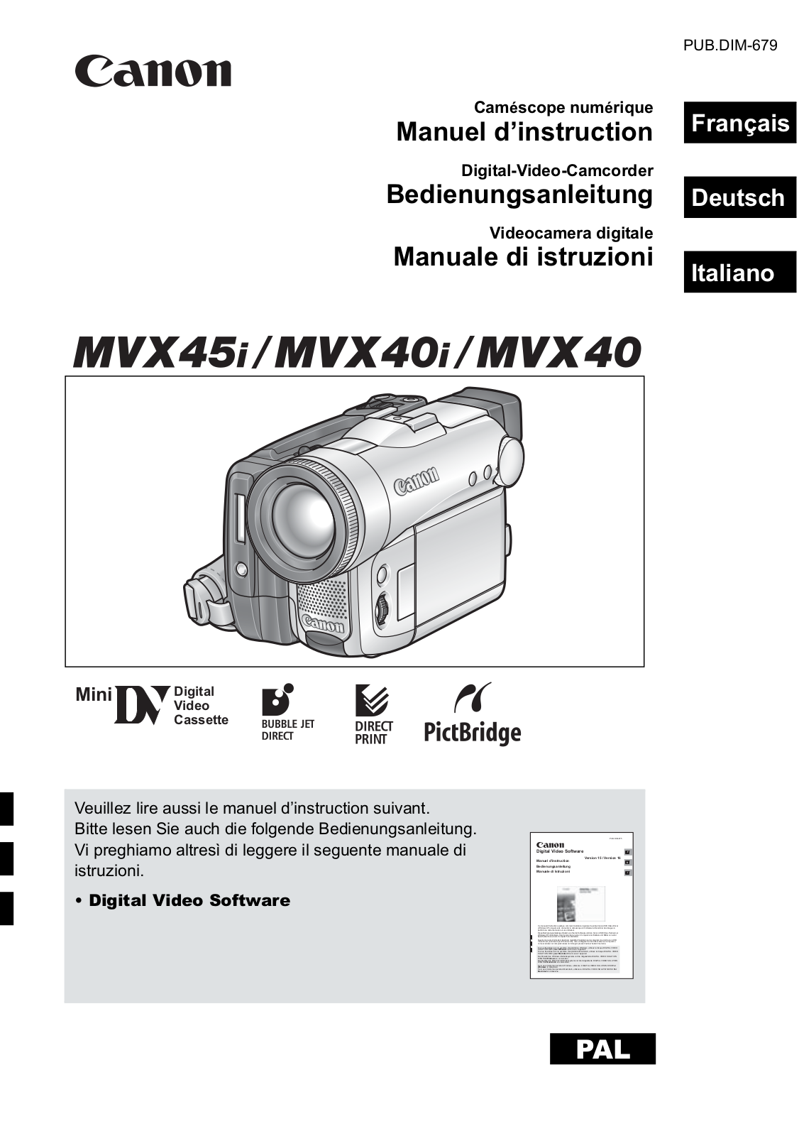 CANON MVX40 User Manual