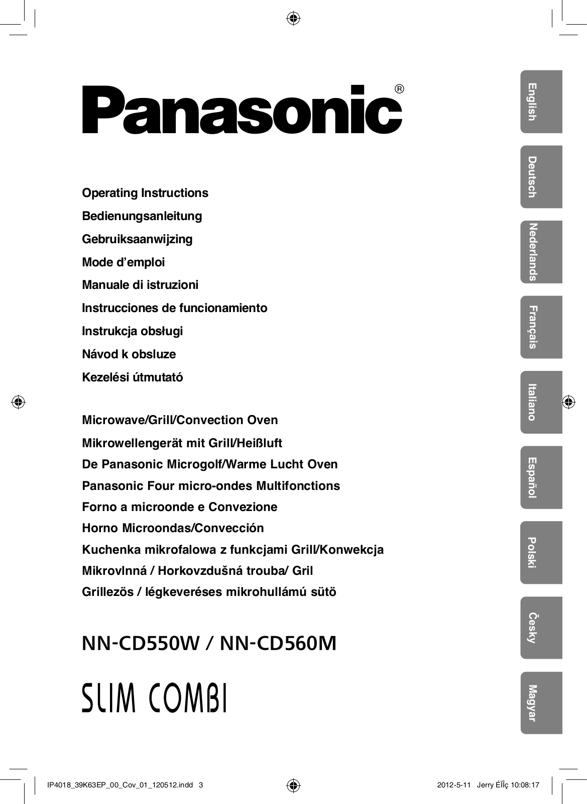 Panasonic NN-CD560M, NN-CD550W Operating Instructions