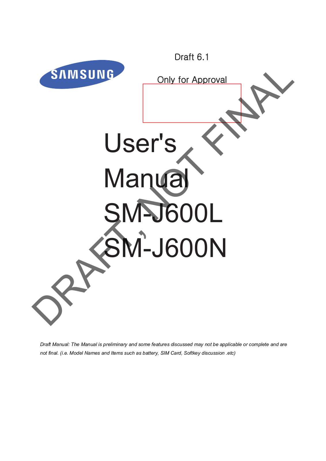 Samsung SMJ600KOR User Manual