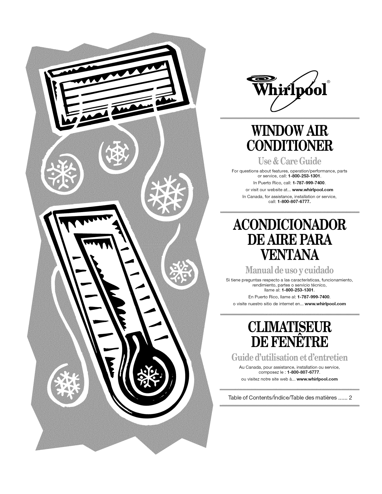 Whirlpool W7WCC128XB0, W7WCC105XB0, W7WCC085XB0 Owner’s Manual