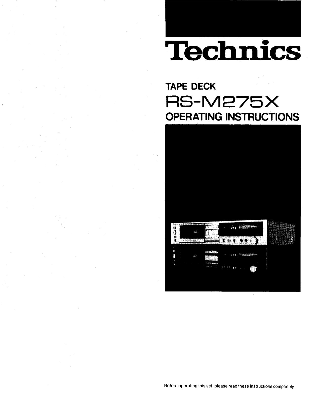 Panasonic RS-M275 User Manual