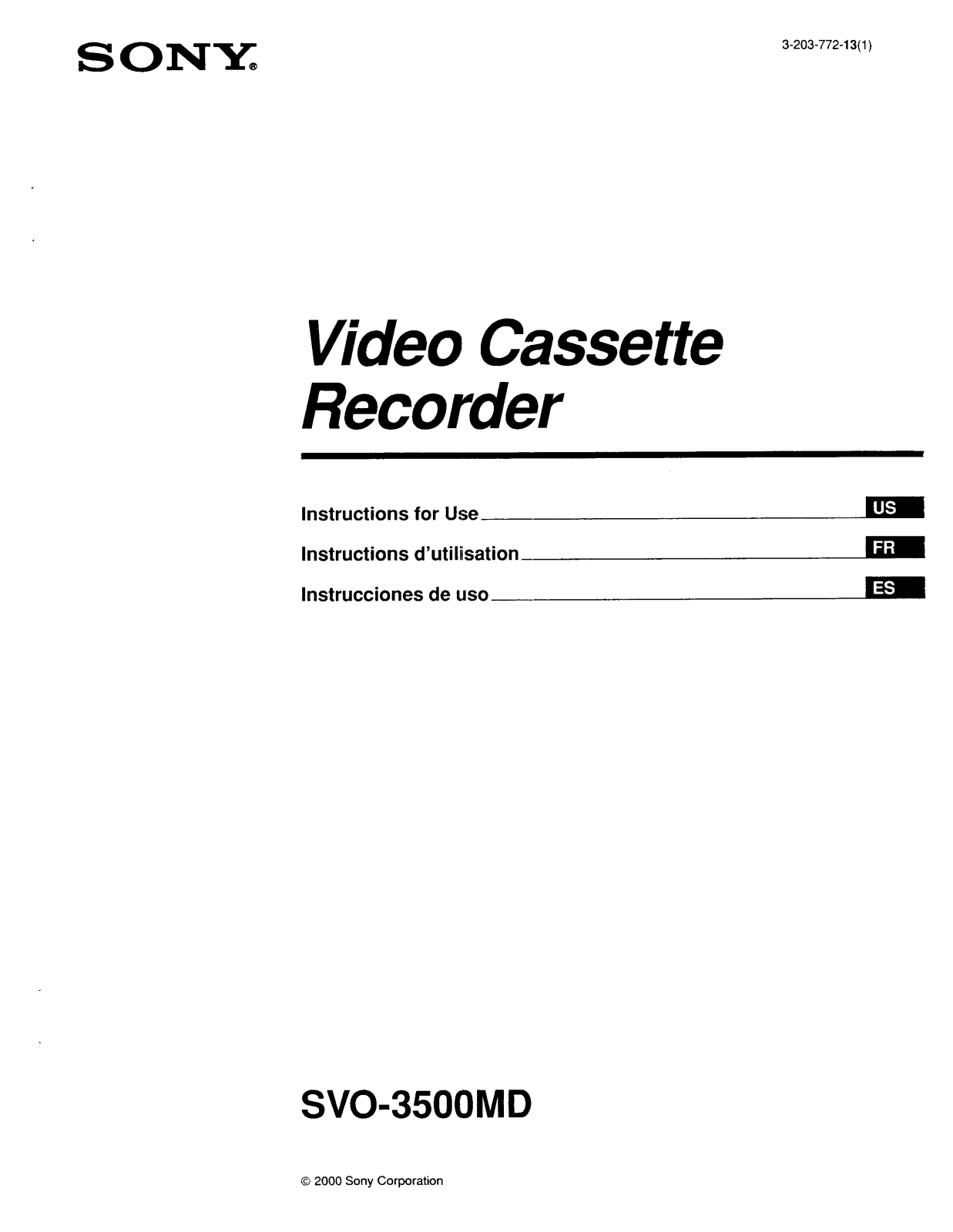 Sony SVO3500MD User Manual