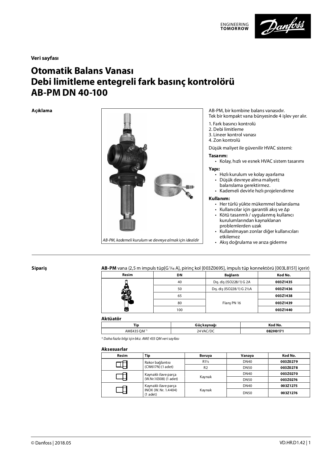 Danfoss AB-PM DN 40-100 Data sheet