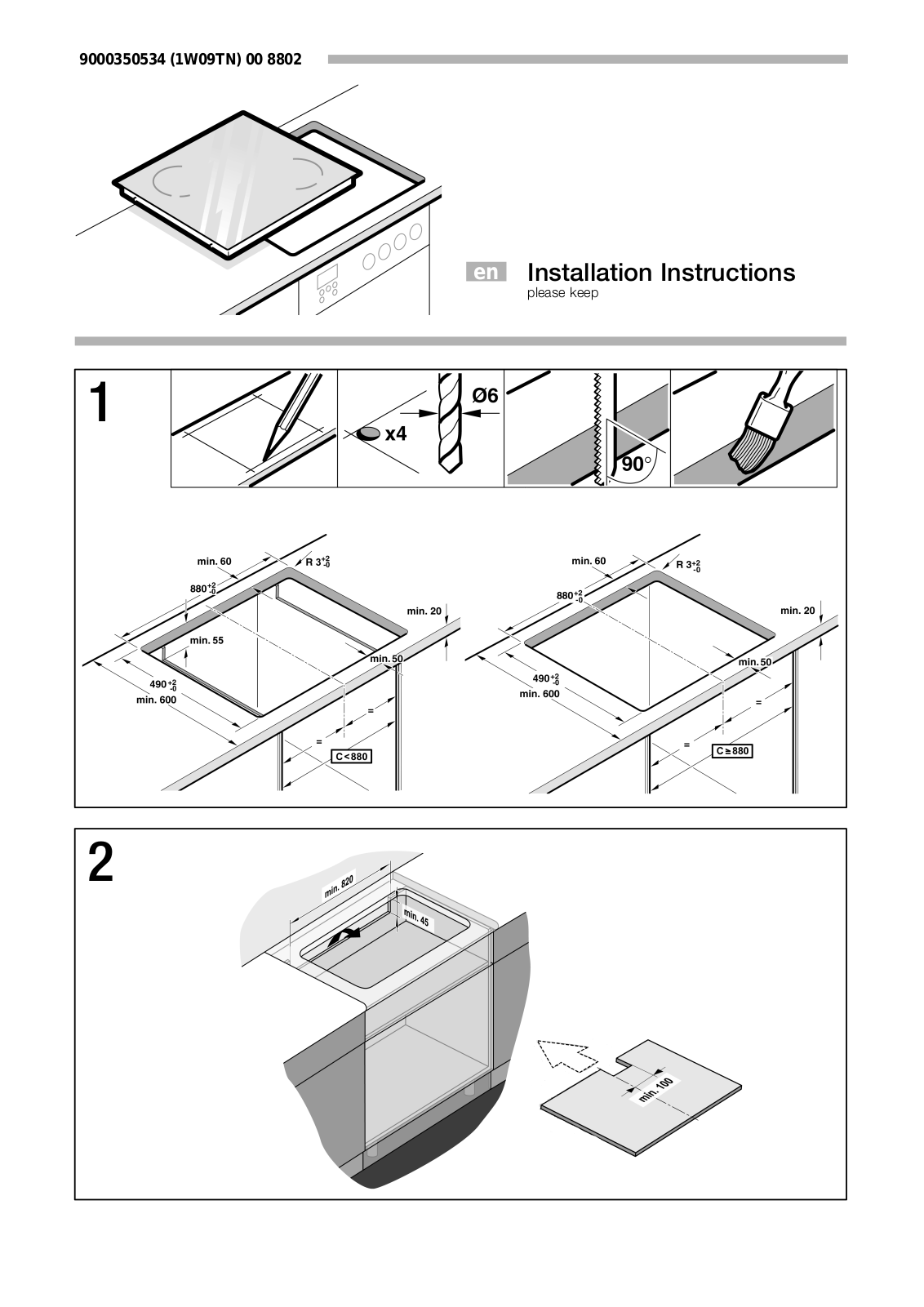 Neff ICK98X installation instructions