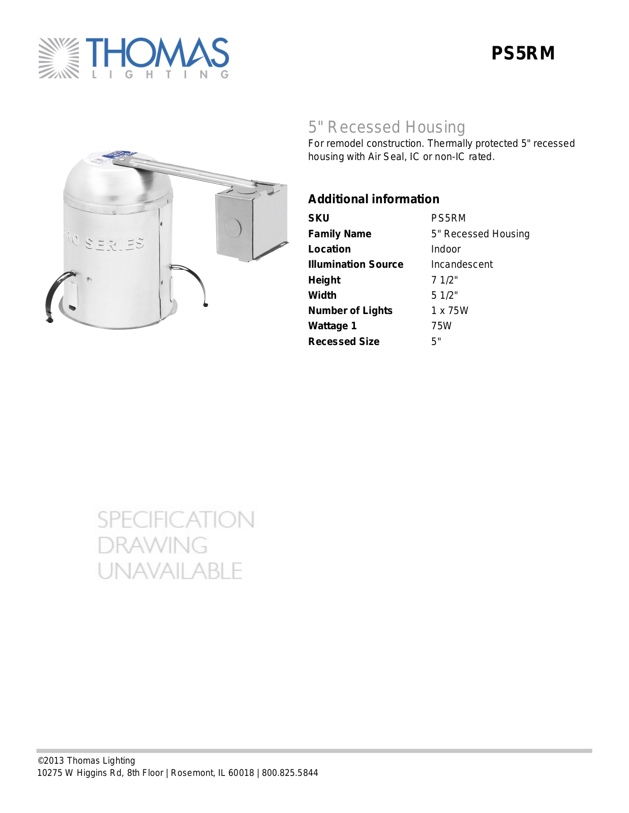 Thomas Lighting TL1986 Specifications - ManualMachine.com