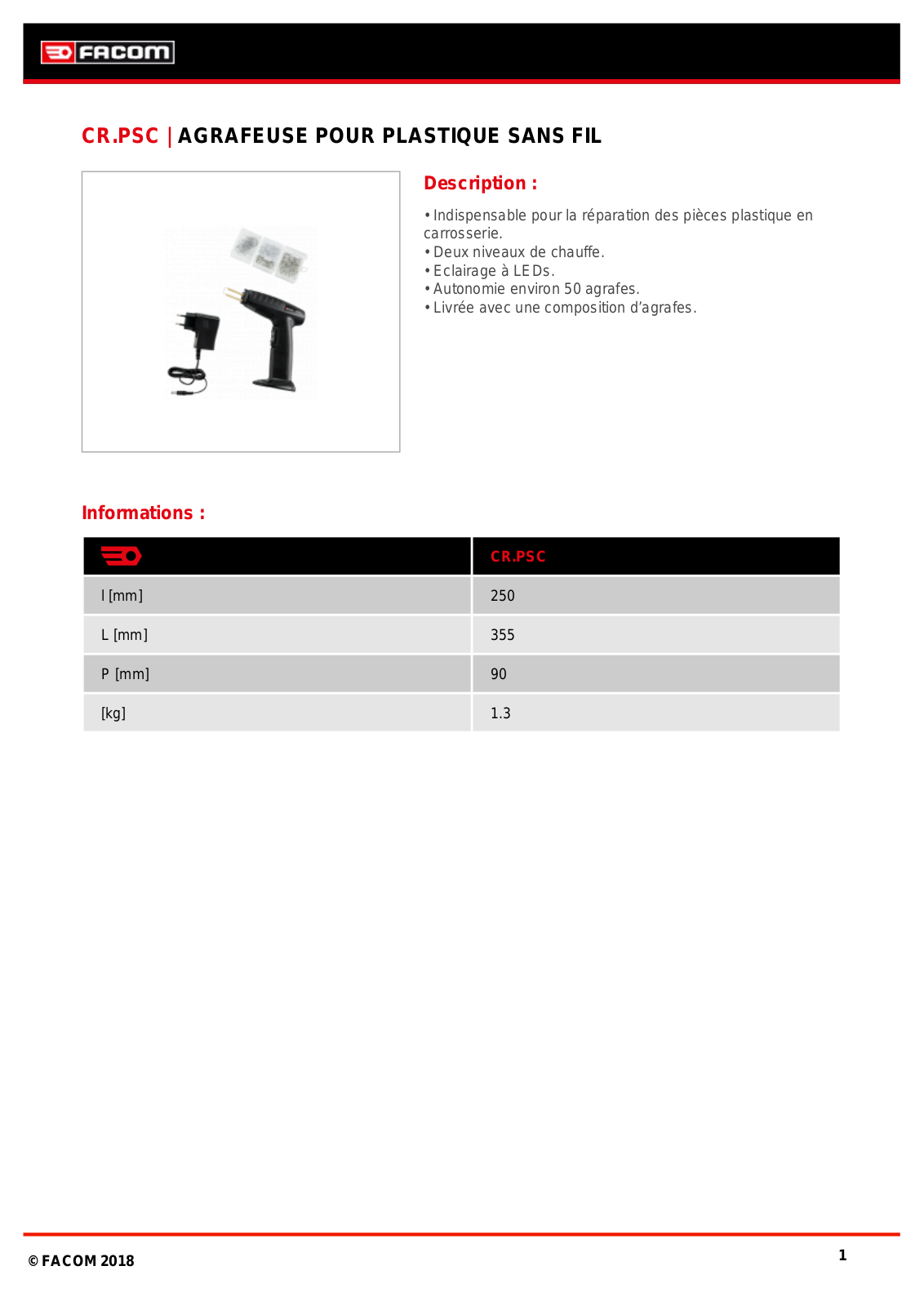 Facom CR.PSCPF Specification - ManualMachine.com