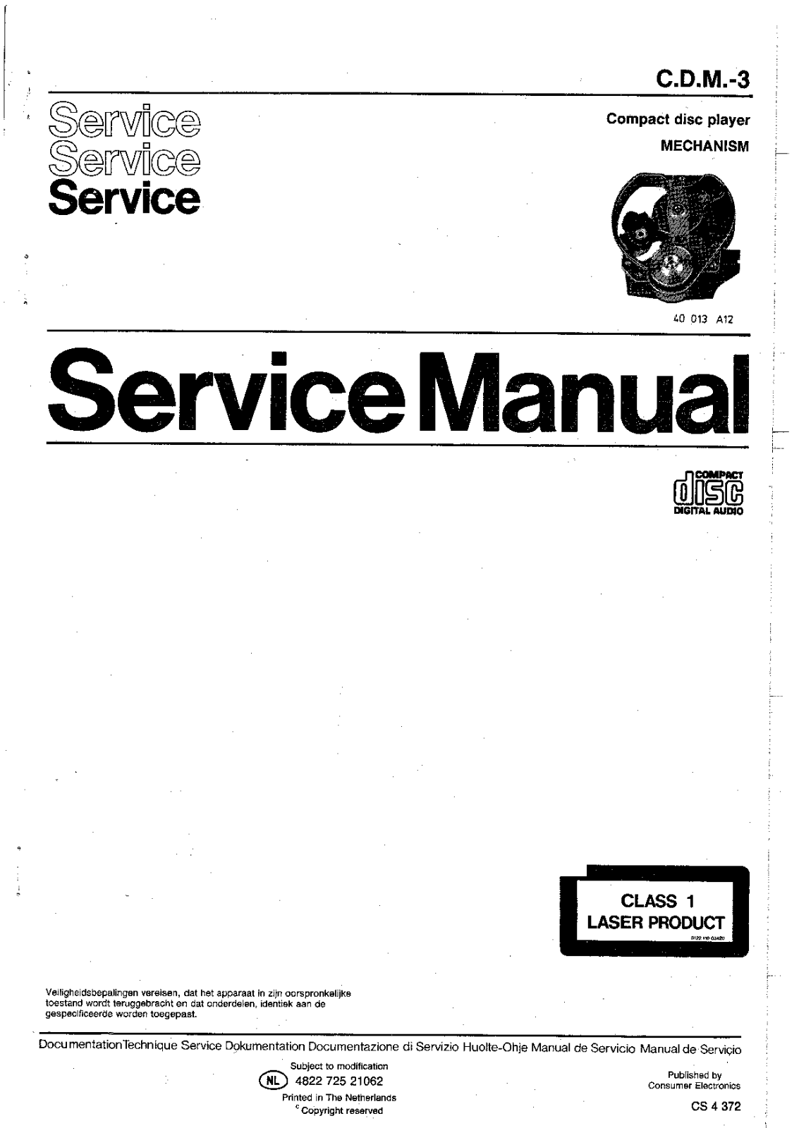 Philips C.D.M.3 Service Manual
