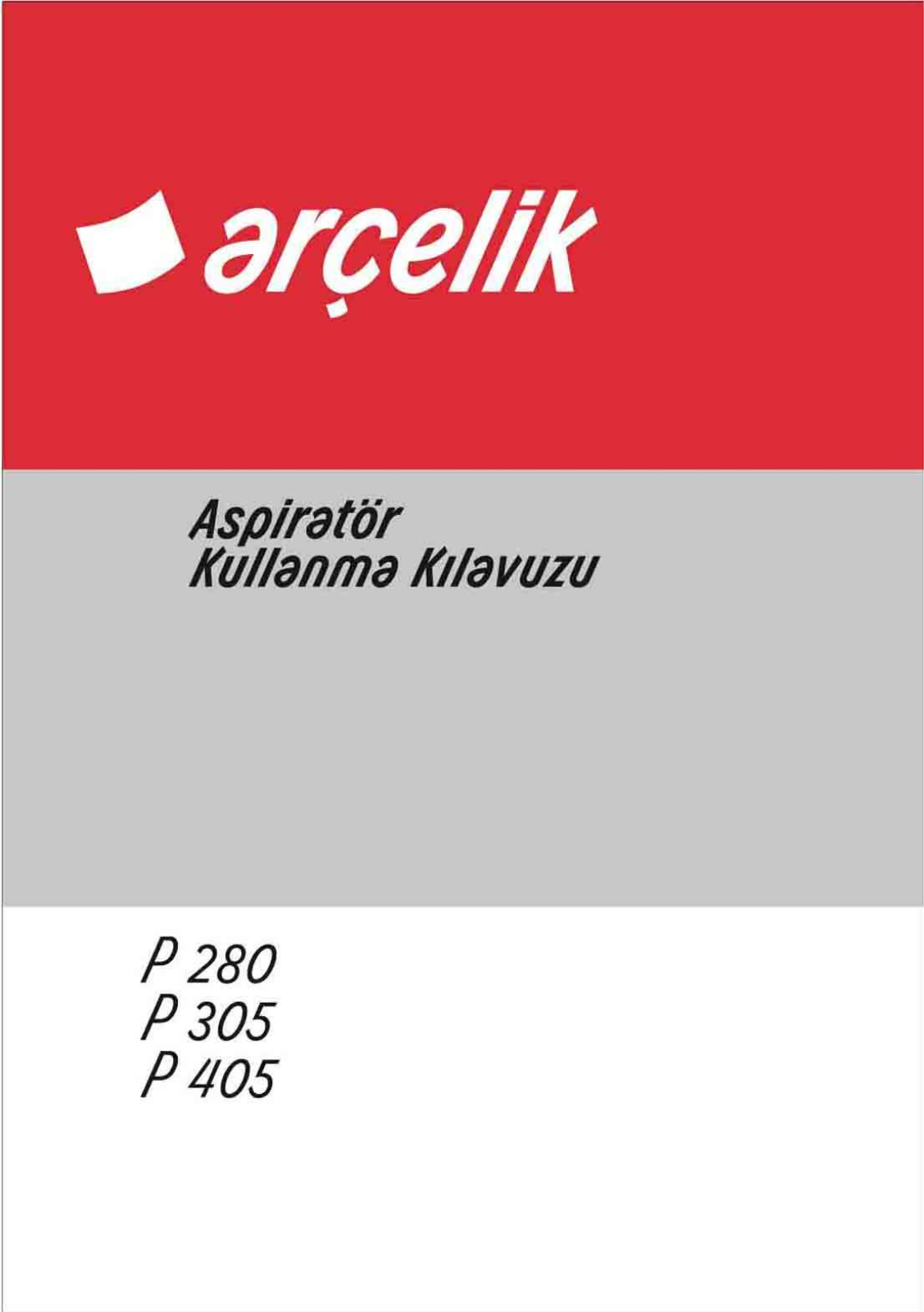 Arçelik P305, P405 User manual