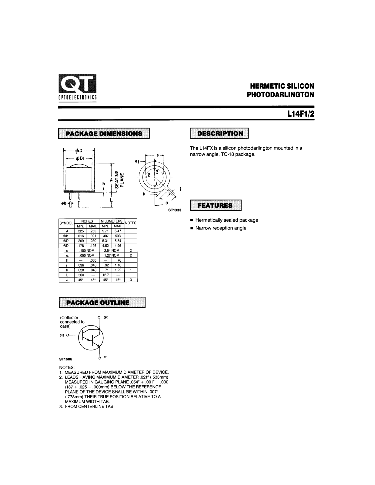 QT L14F1, L14F2 Datasheet