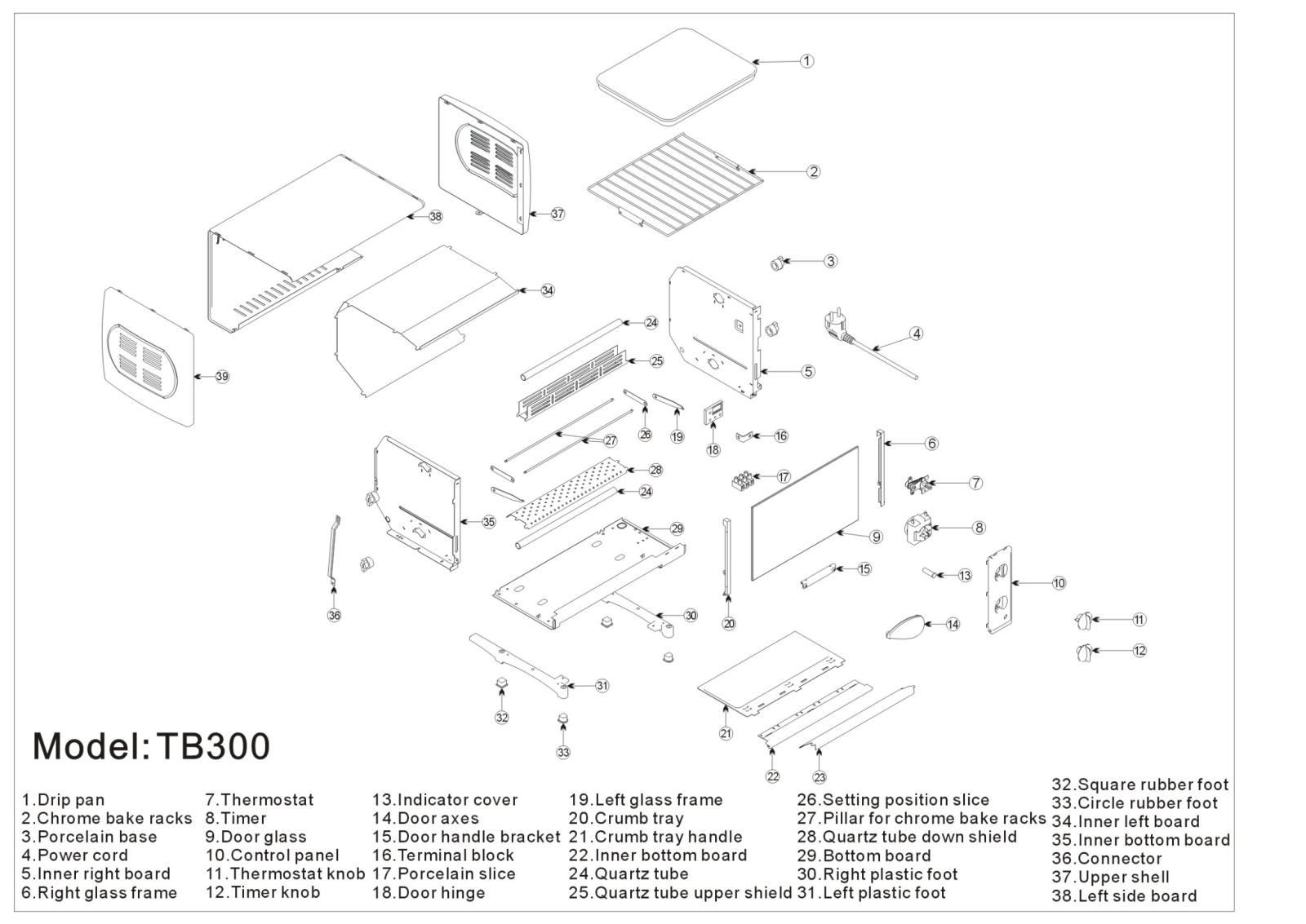 BORK TB300 Spare Parts List