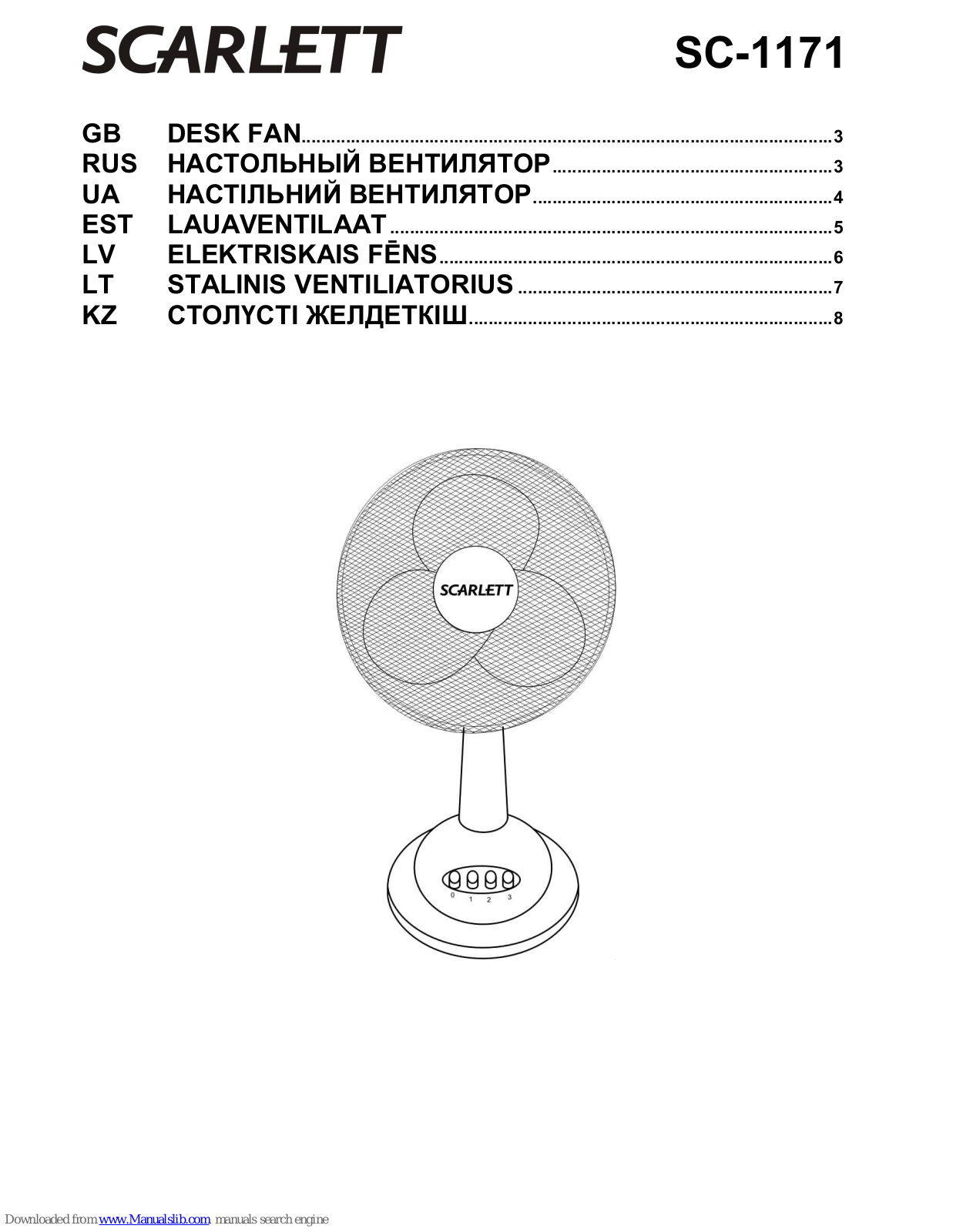 Scarlett SC-1171,SC-1172 Instruction Manual