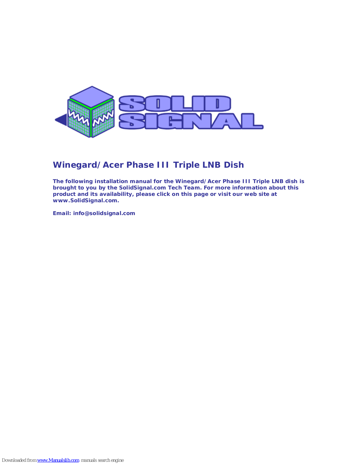 DirecTV Multi-Satellite, PARA TODOS Installation Manual - ManualMachine.com