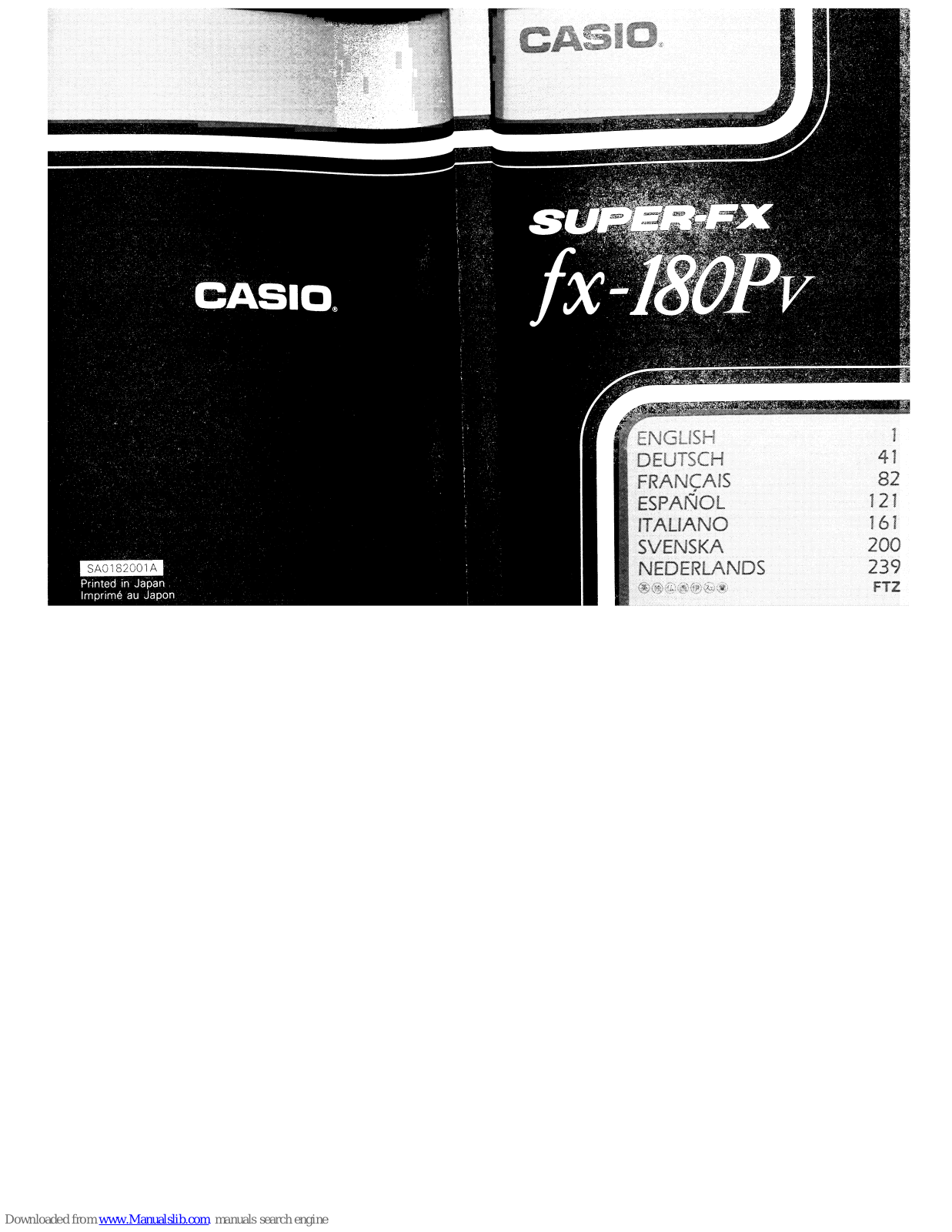 Casio super x-180Pv User Manual