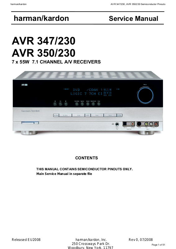 Harman Kardon AVR-350 Schematic