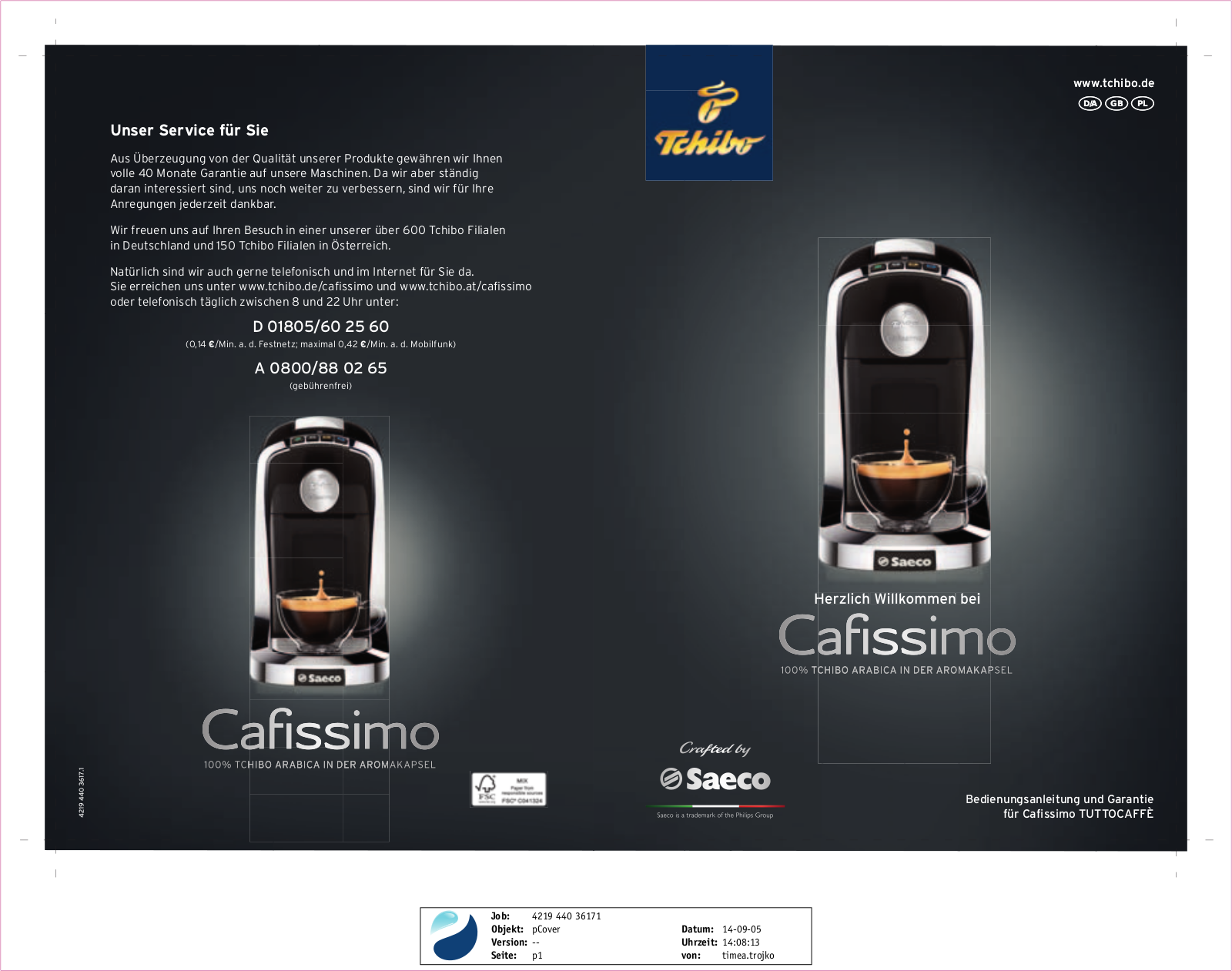 Tchibo Cafissimo Tuttocaffe User Manual