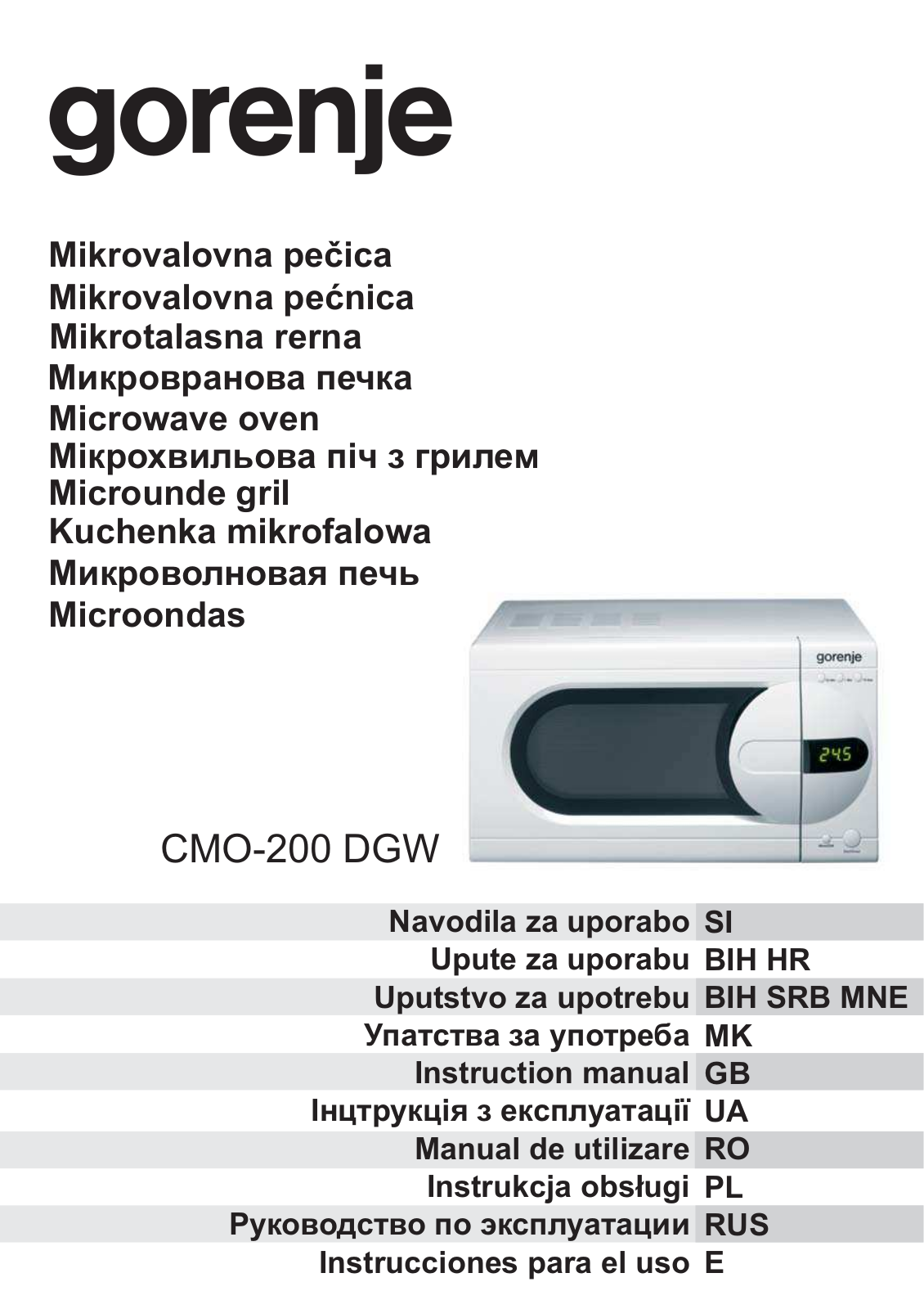 Gorenje CMO-200 DGW User manual