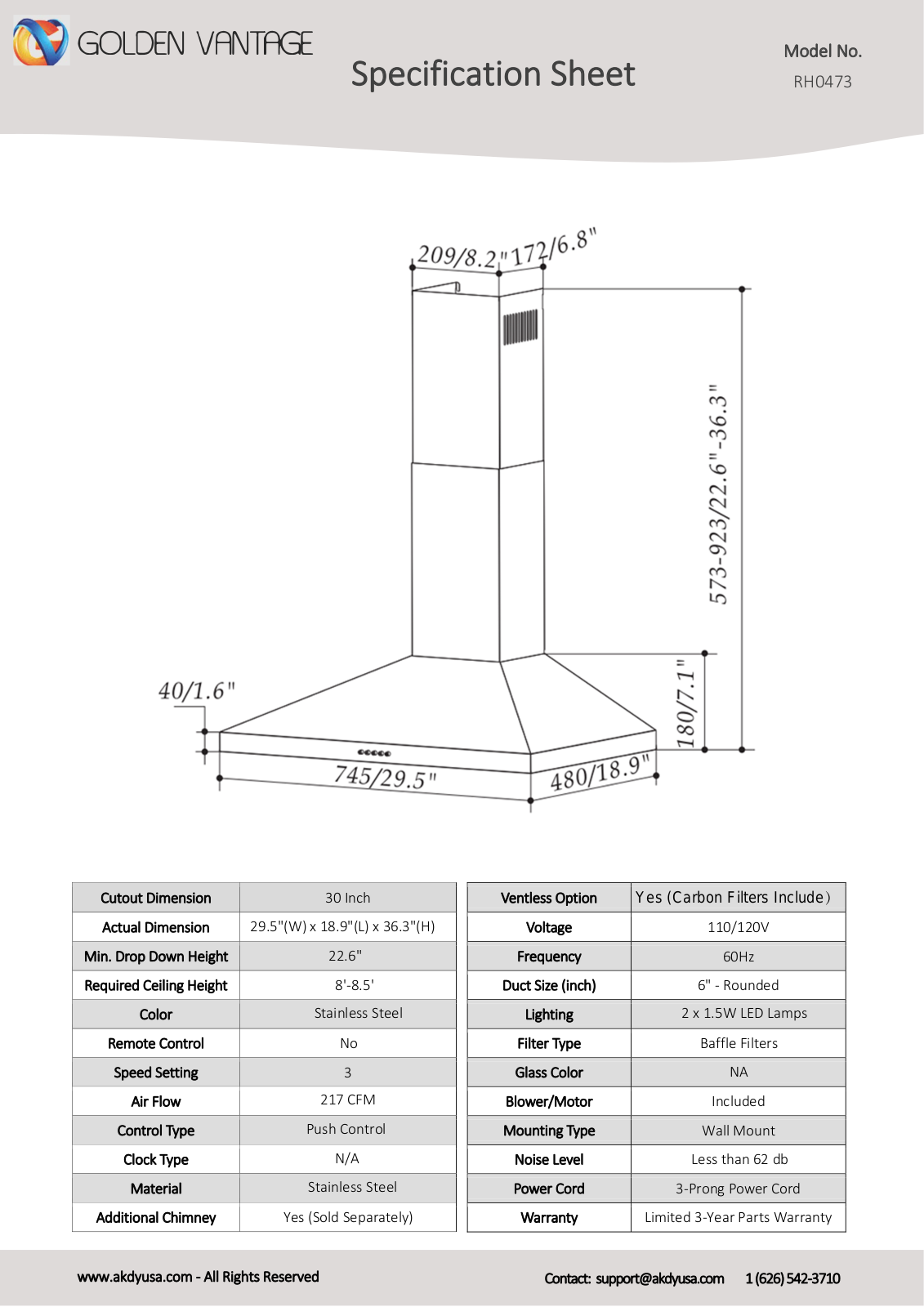 AKDY RH0473 Specifications