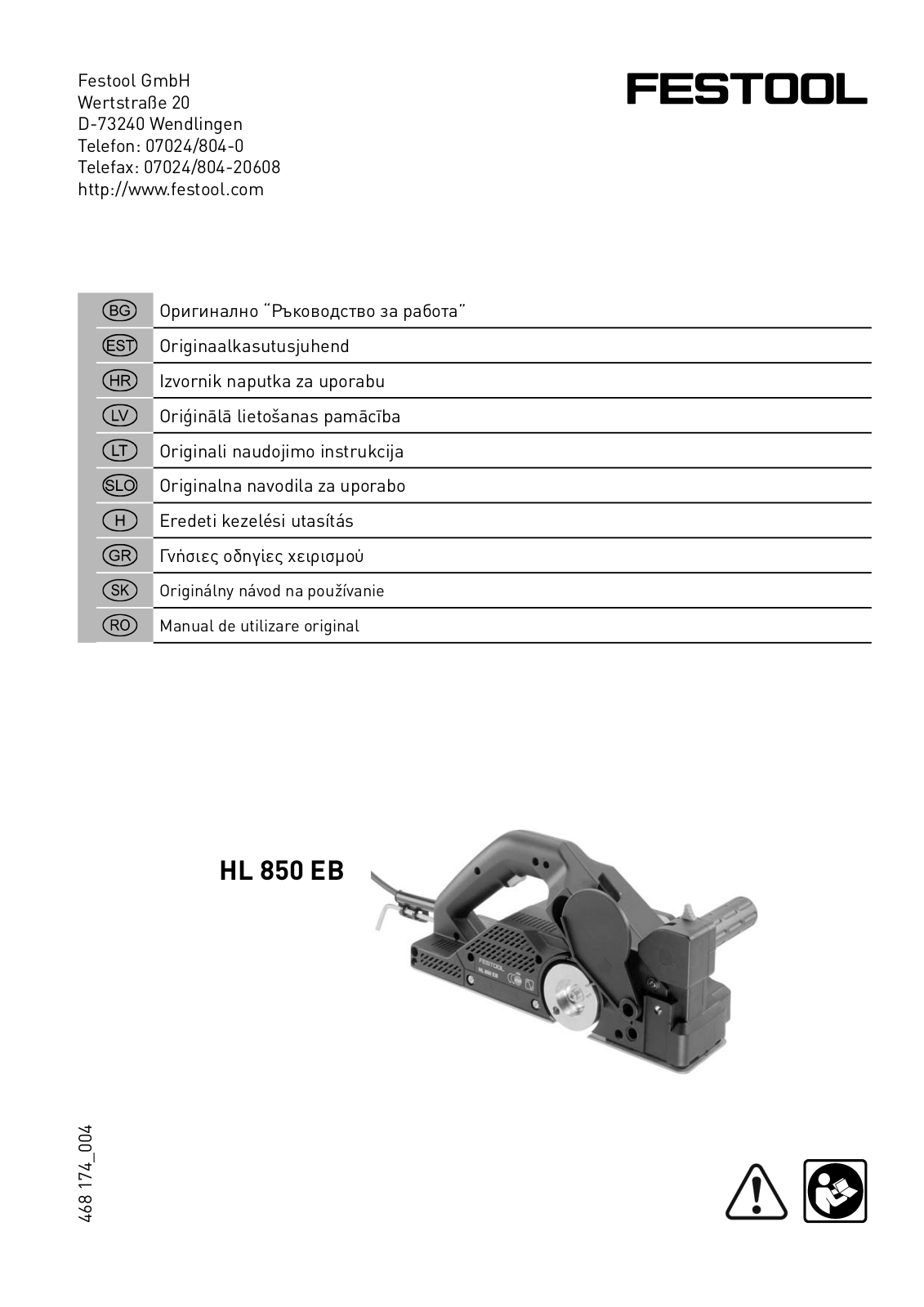 Festool HL 850 EB User Manual