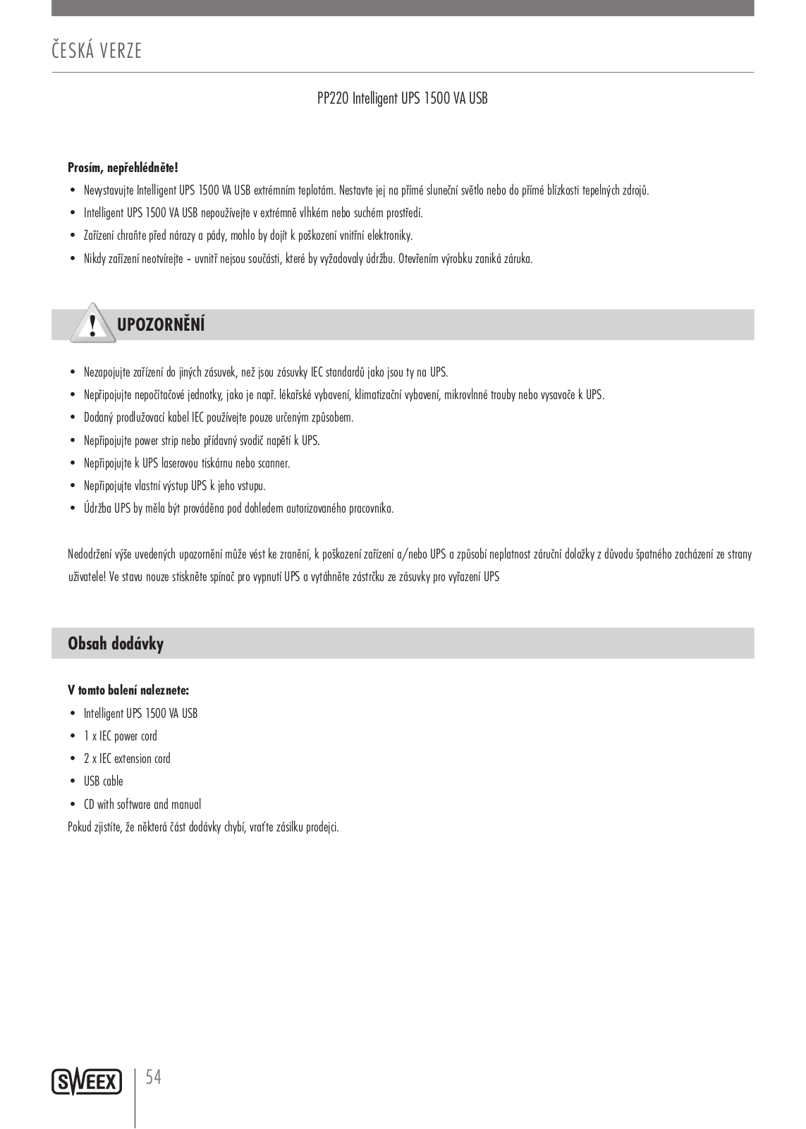 Sweex PP220 User Manual