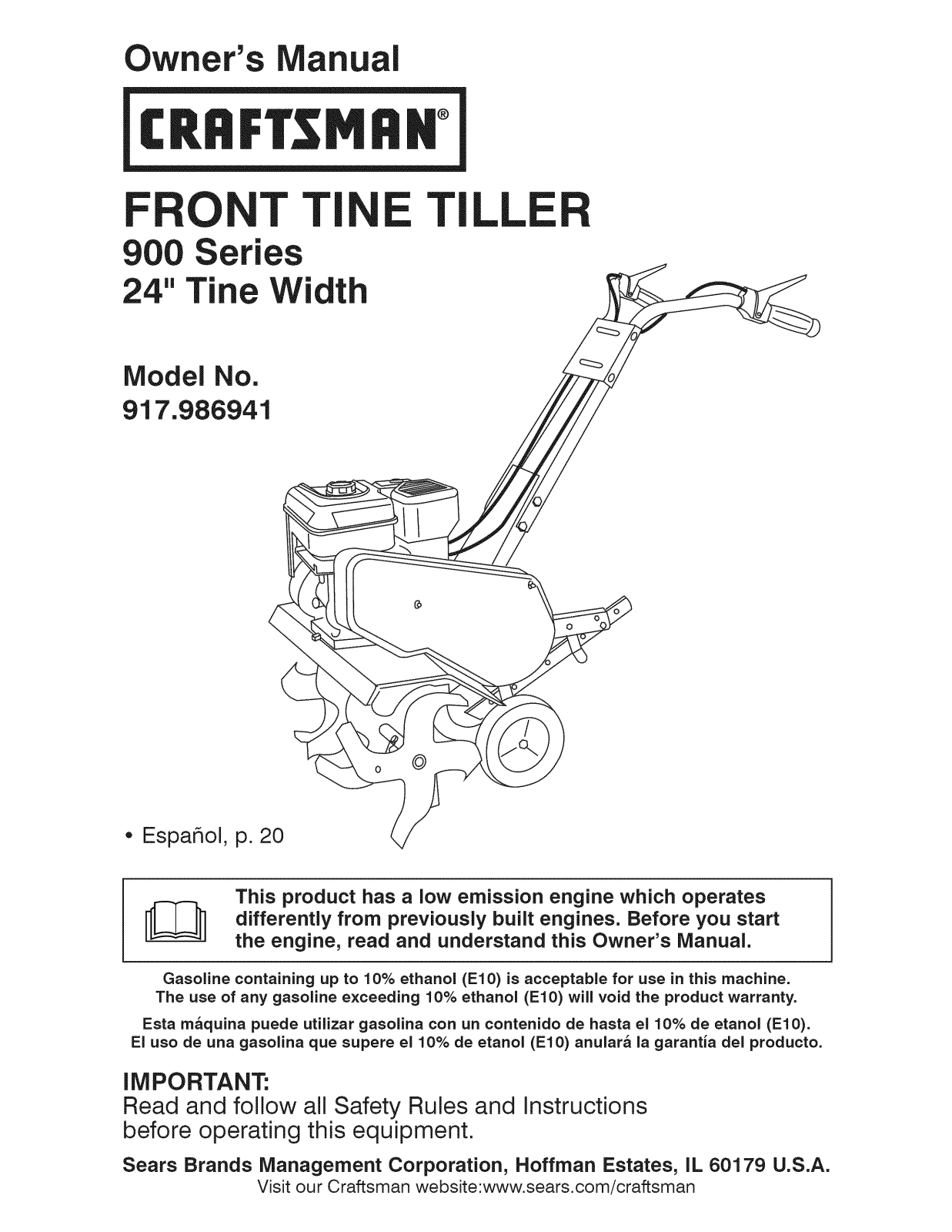 Craftsman 917986941 Owner’s Manual