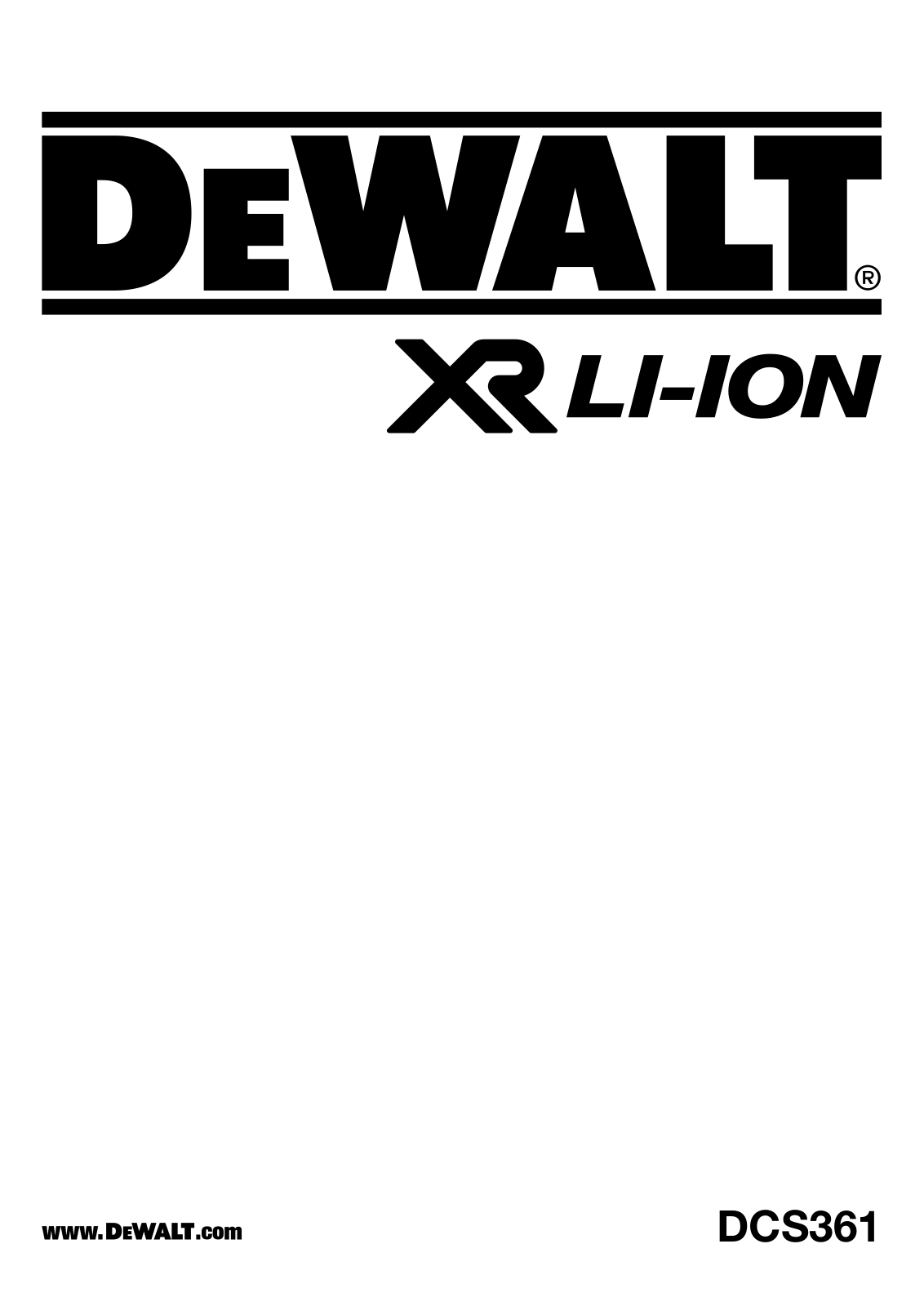 DeWalt DCS361 Original Instructions Manual