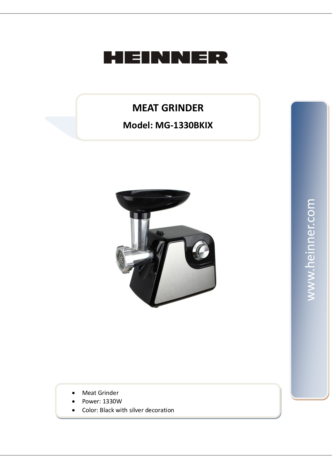 Heinner MG-1330BKIX User guide - ManualMachine.com