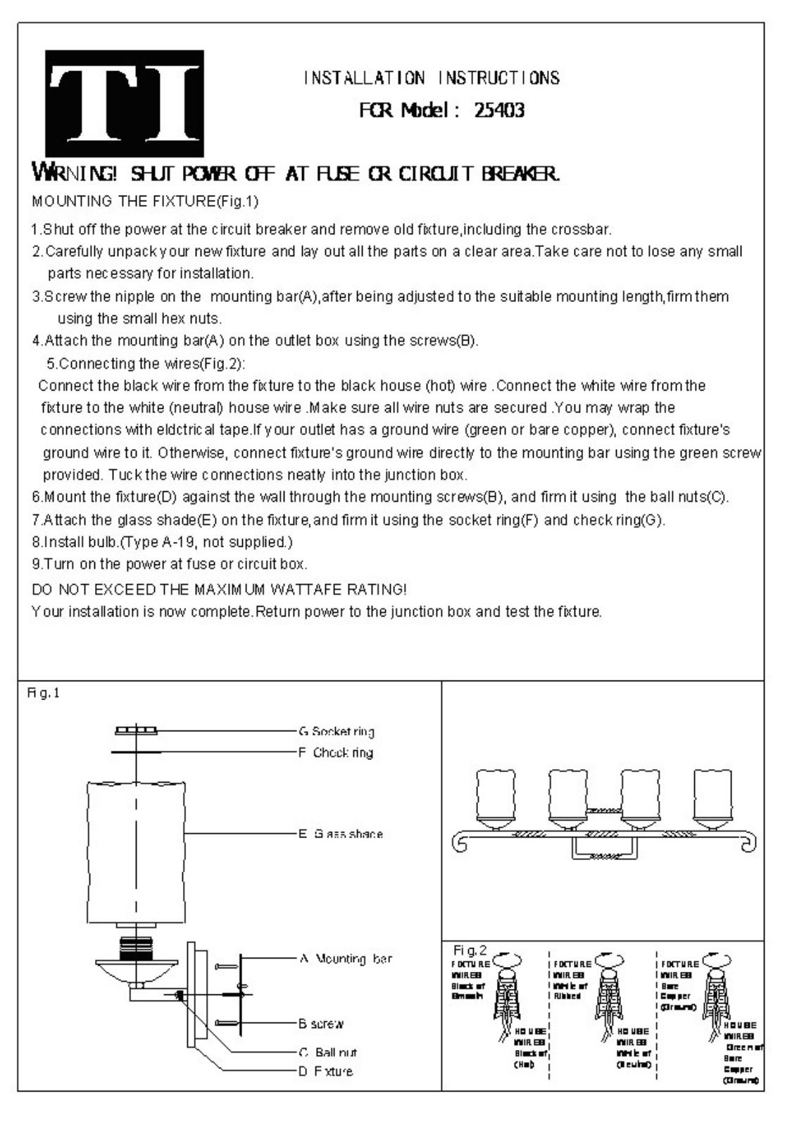 Triarch 25403 User Manual