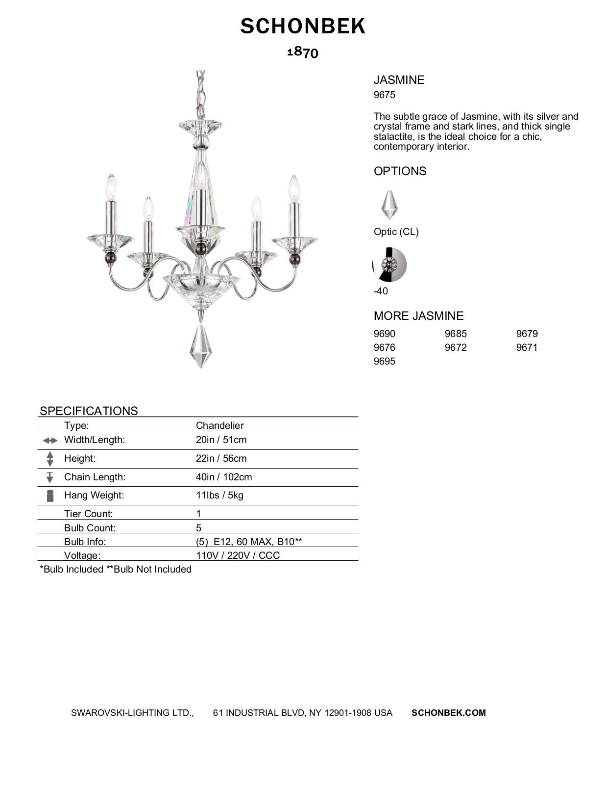 Schonbek SOC1578 Specifications - ManualMachine.com