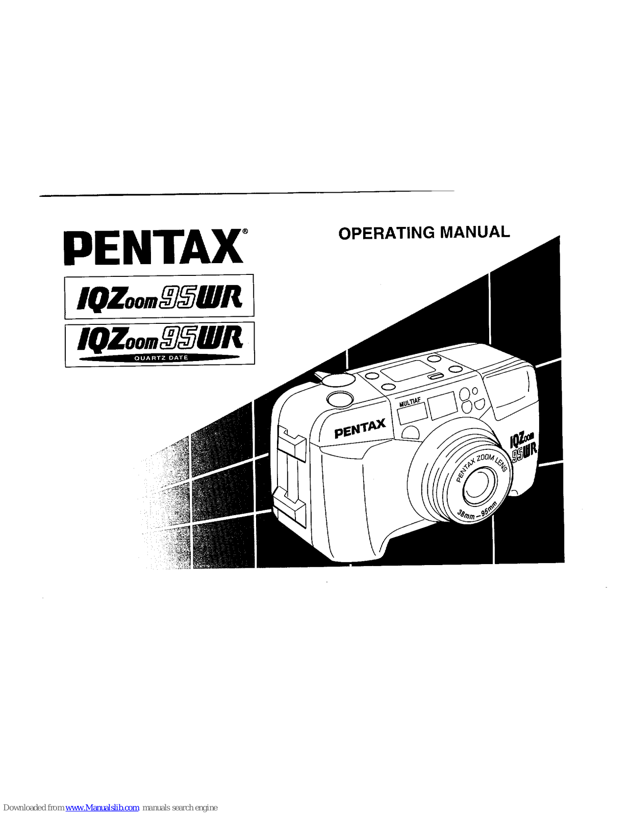 Pentax IQZoom 95WR, IQZoom 95WR Quartz Date Operating Manual