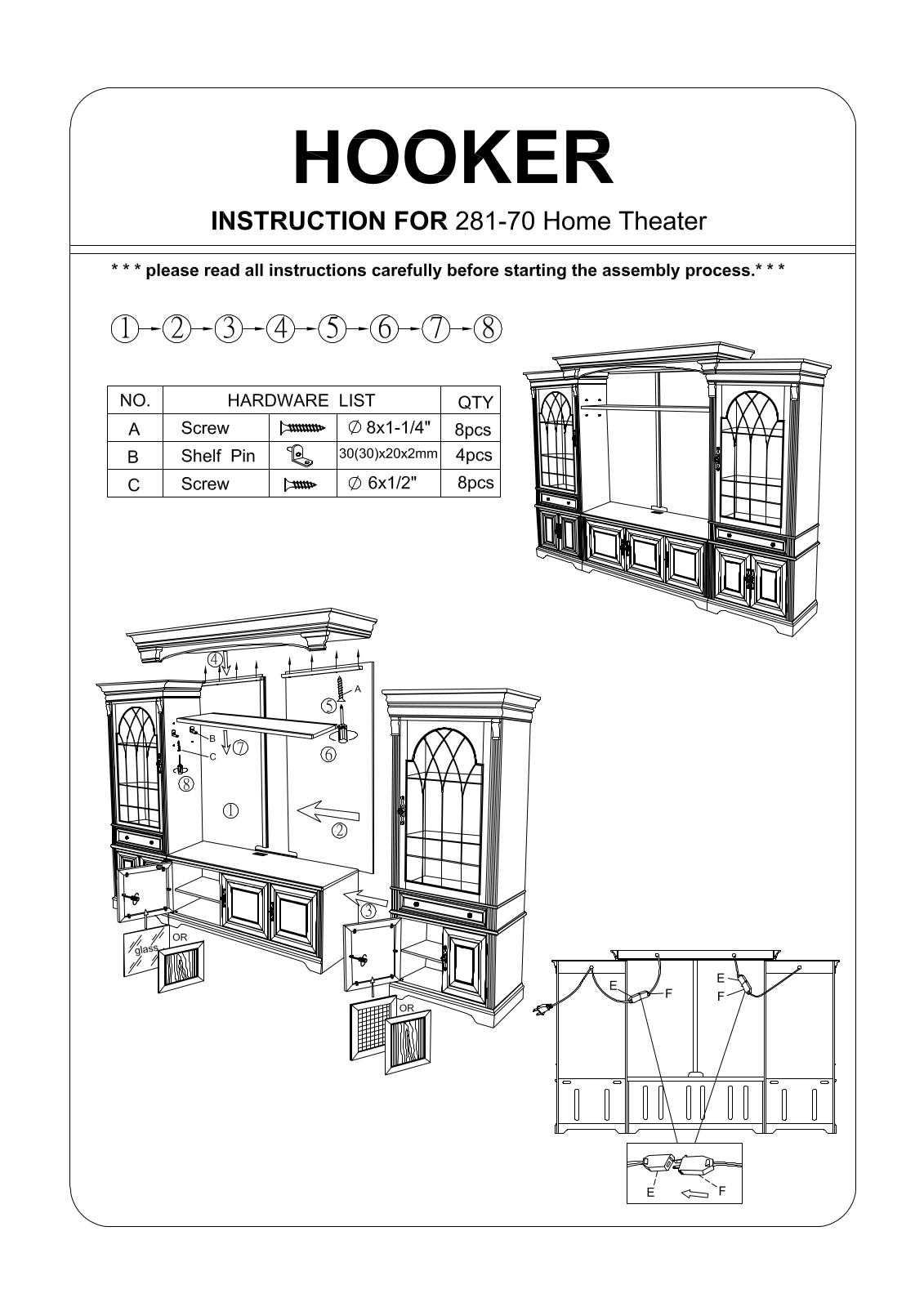 Hooker Furniture 28170222 Assembly Guide