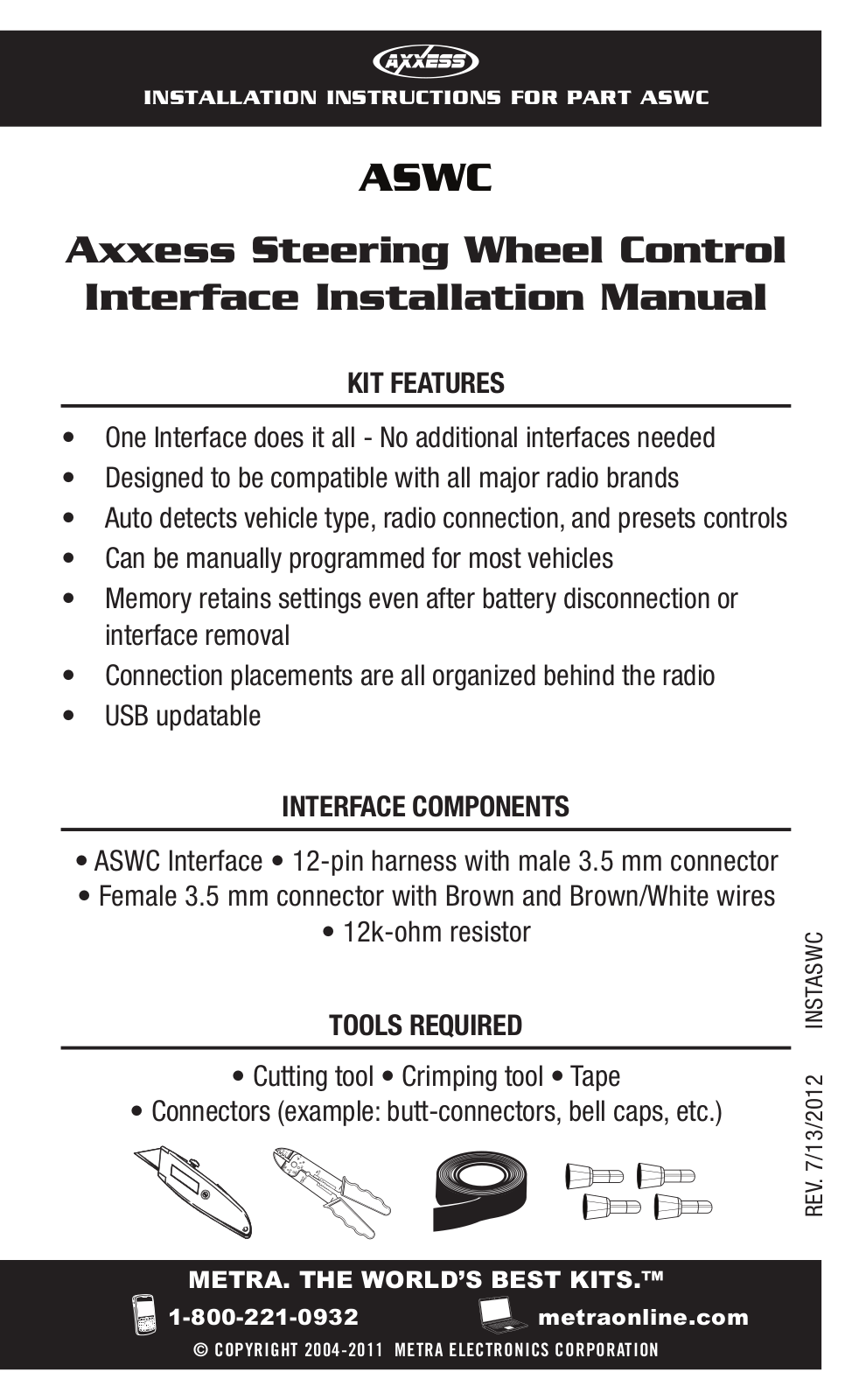 Axxess Interface ASWC User Manual