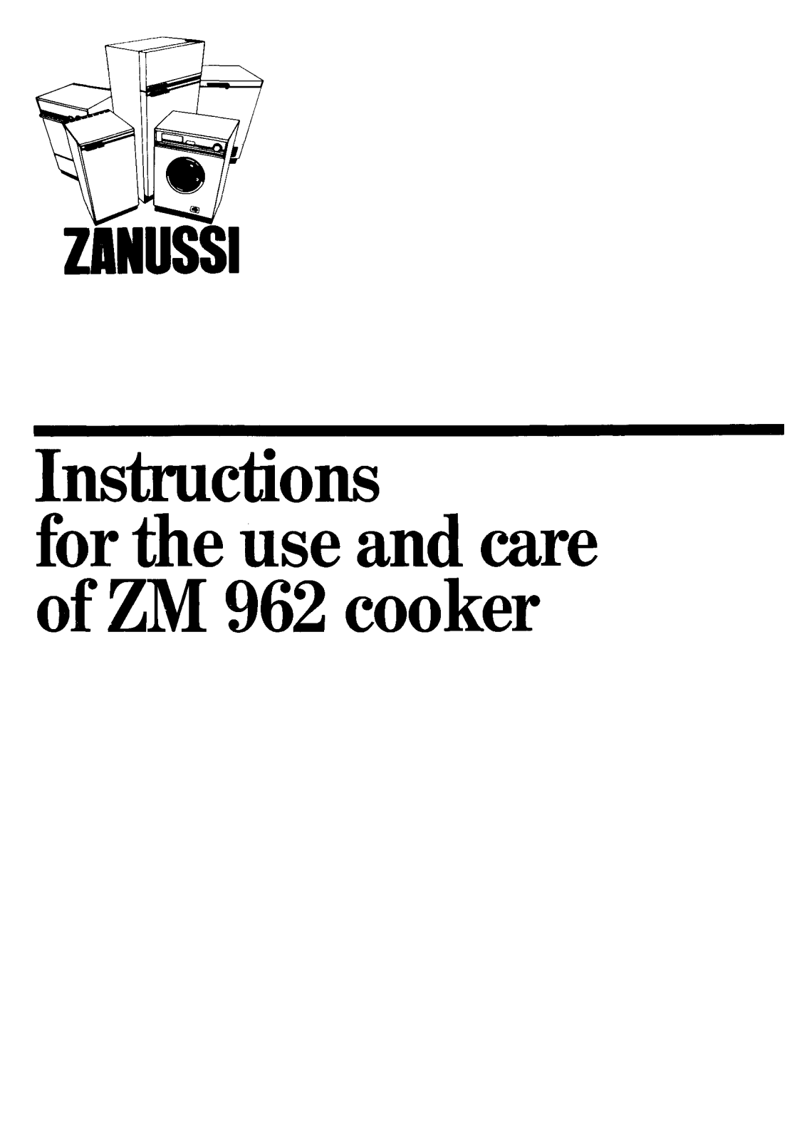 Zanussi ZM962 User Manual