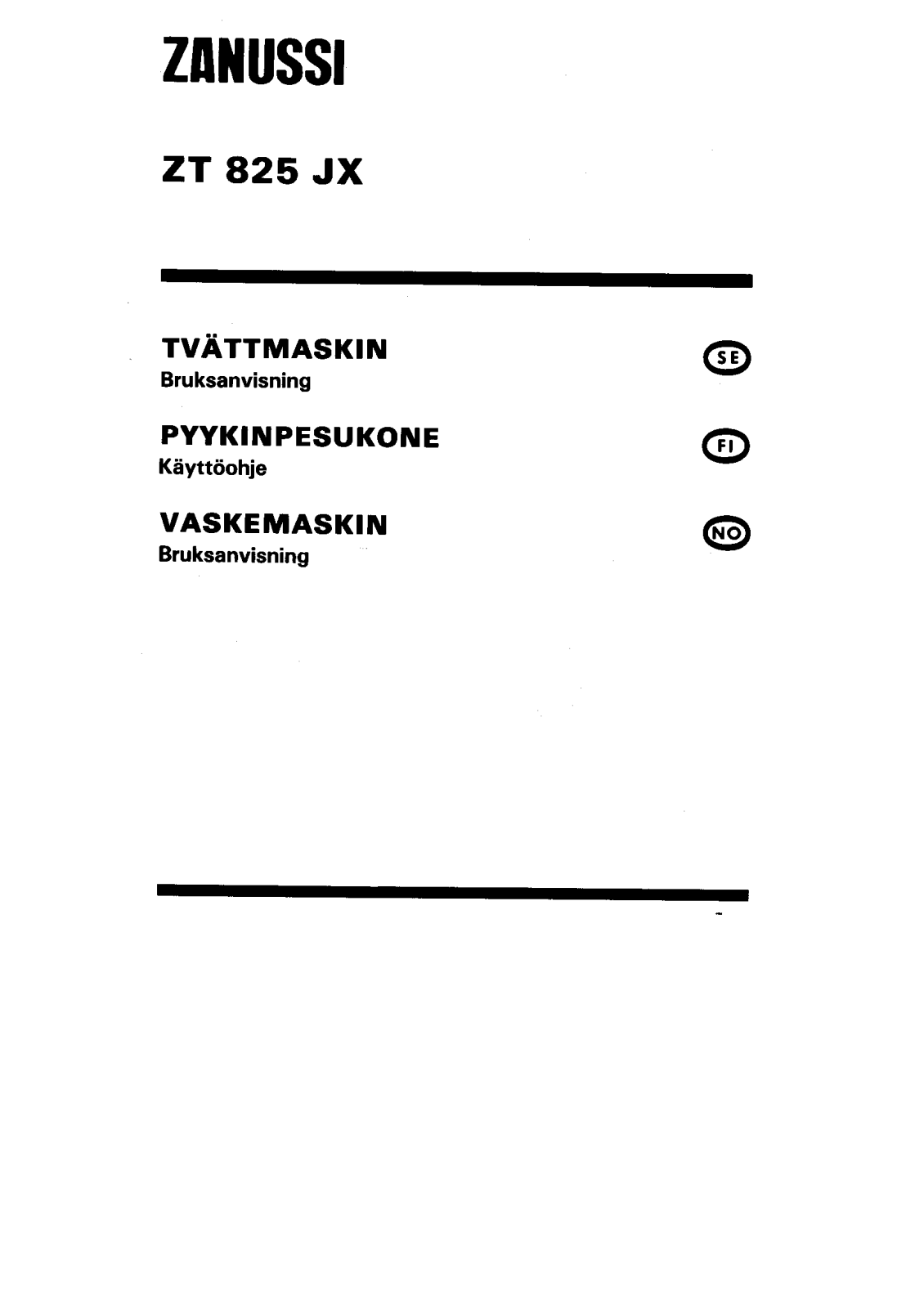 Zanussi ZT825JX User Manual