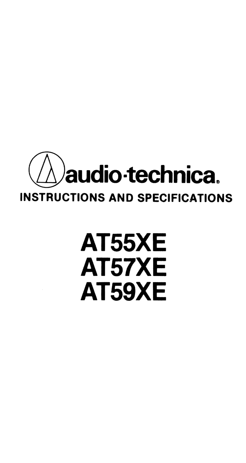 Audio Technica AT-55-XE, AT-57-XE, AT-59-XE Owners manual