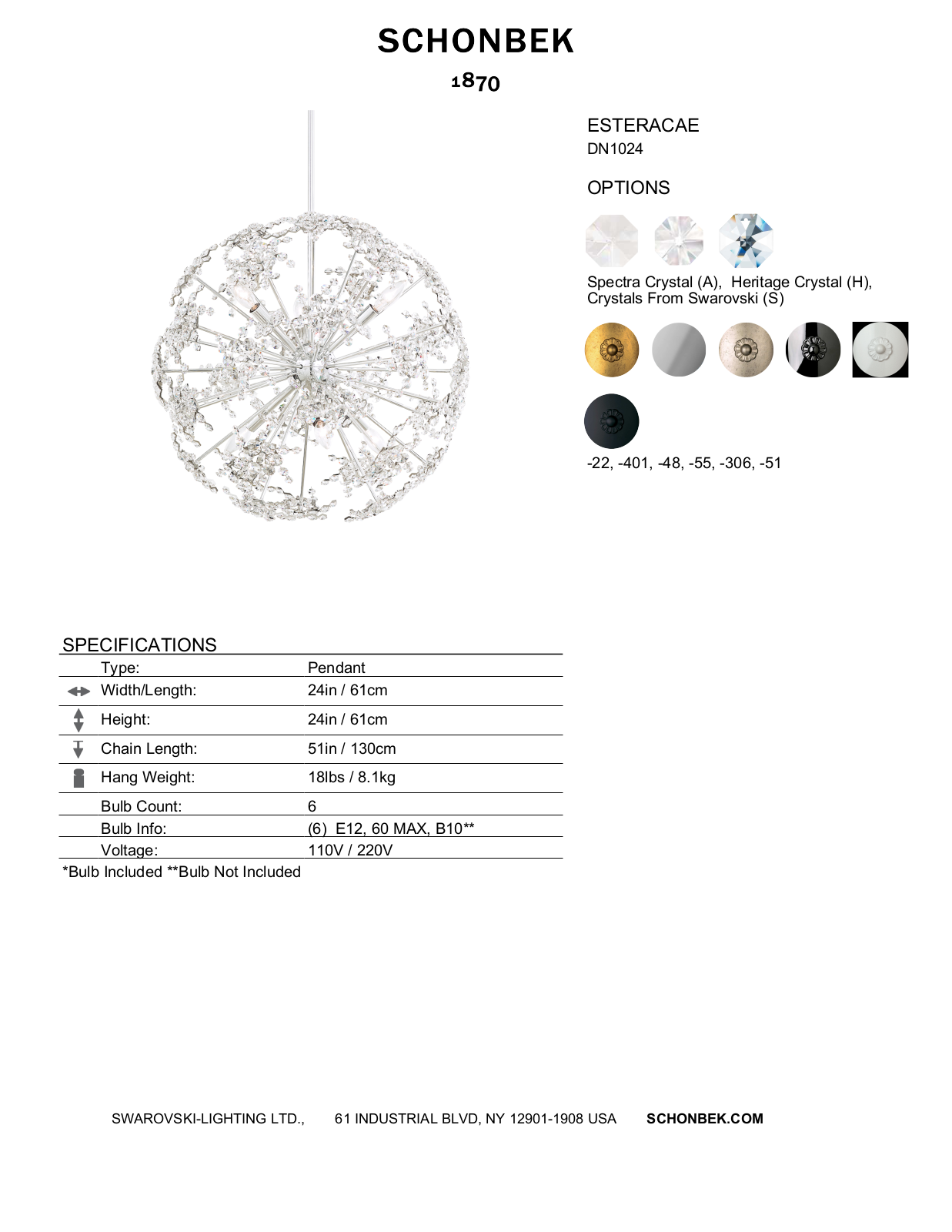 Schonbek SOC10313 Specifications - ManualMachine.com