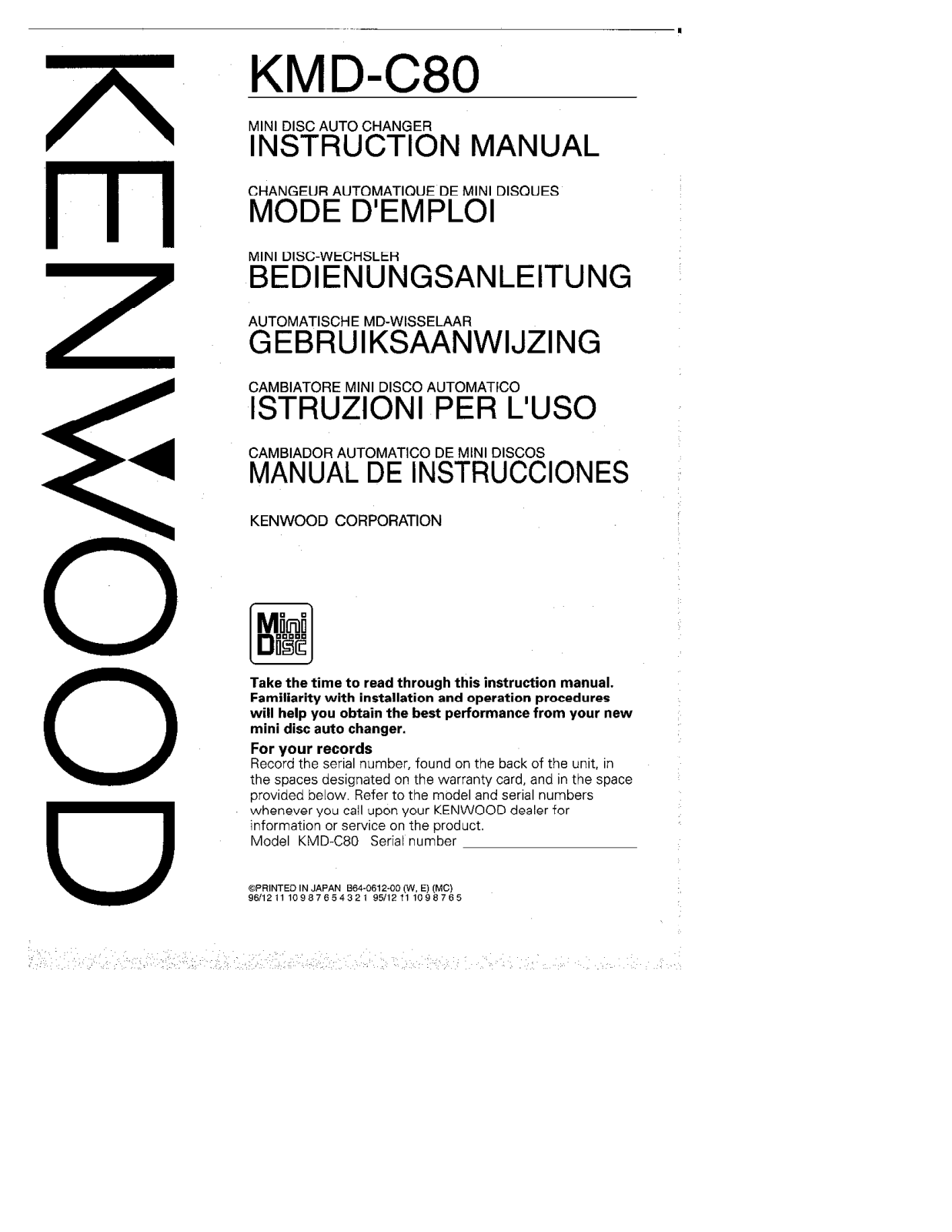 KEYWOOD KMD-C80 User Manual