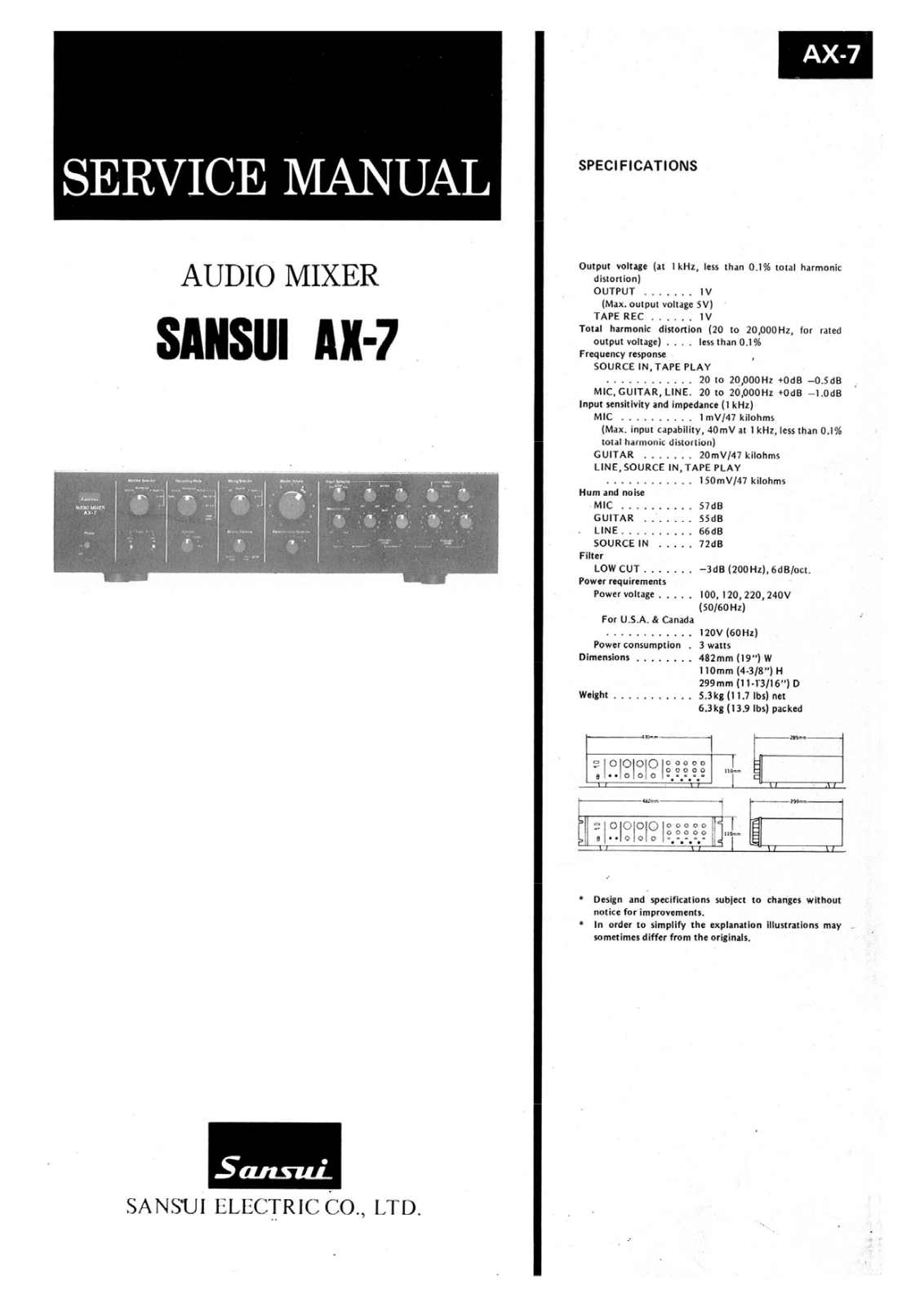 Sansui AX-7 Service Manual