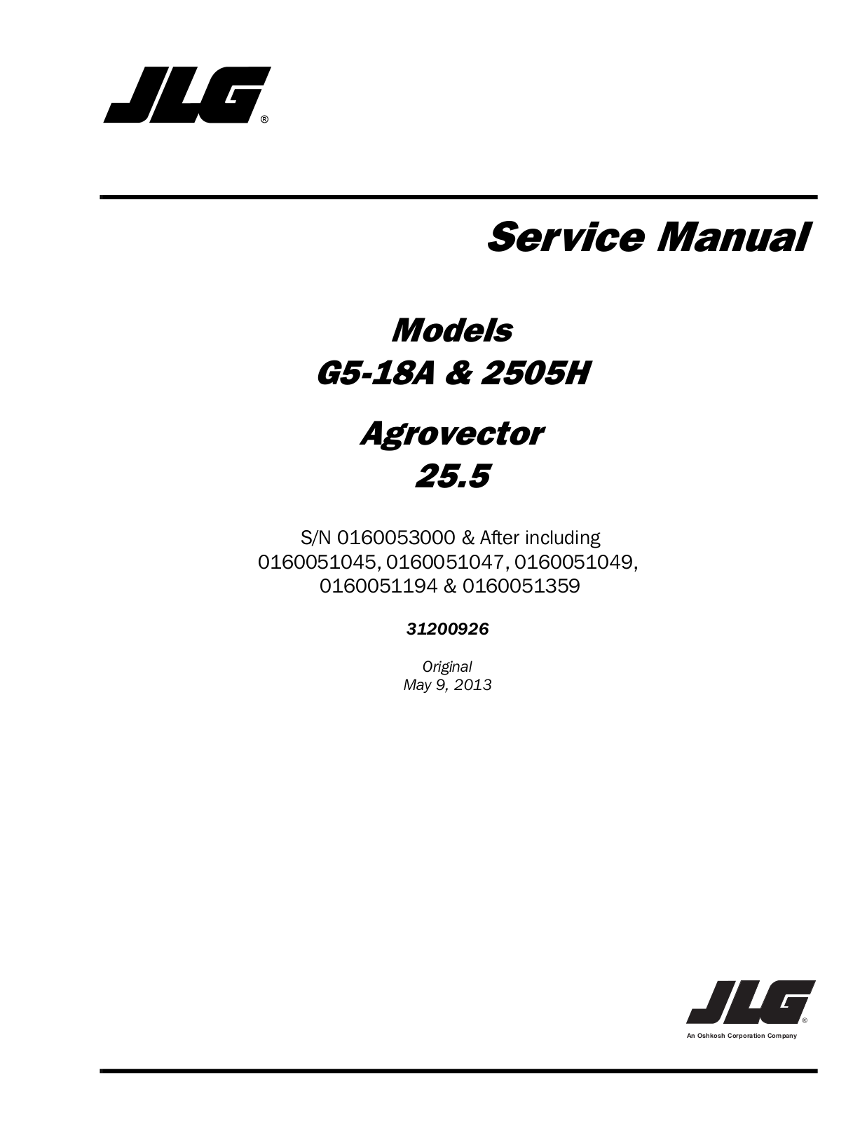 JLG G12-55A Service Manual
