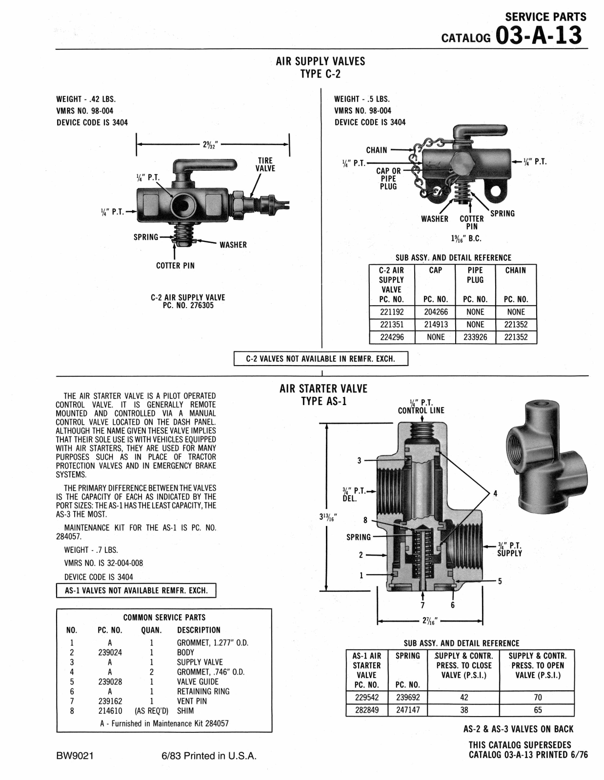 BENDIX 03-A-13 User Manual