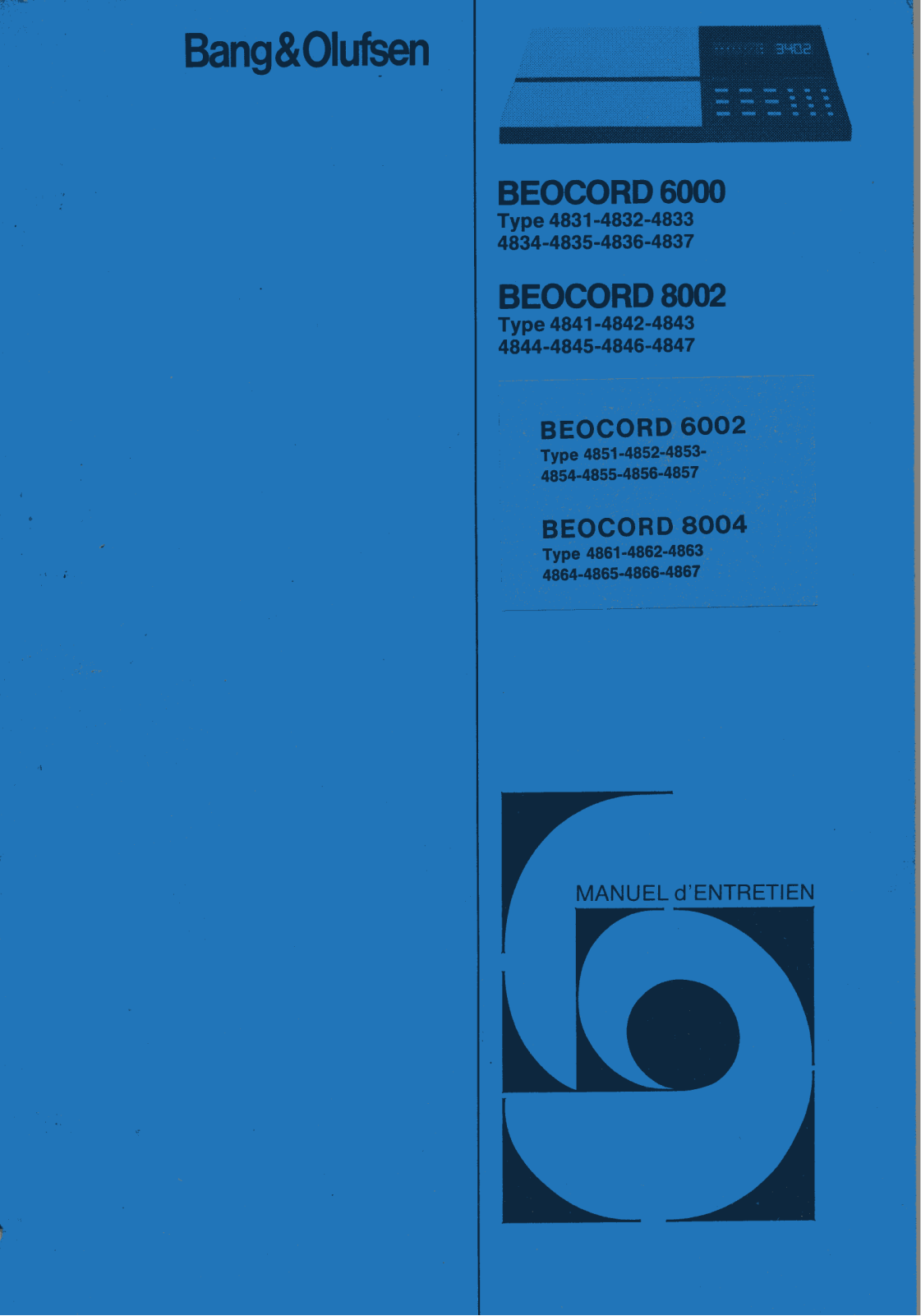 Bang Olufsen Beocord 6000 C, Beocord 6000 Service Manual